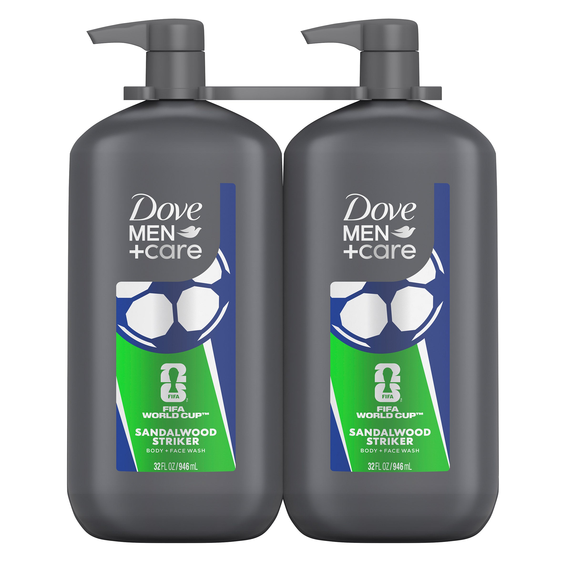 Dove Men +Care Body & Face Wash, 32 fl oz, 2-pack