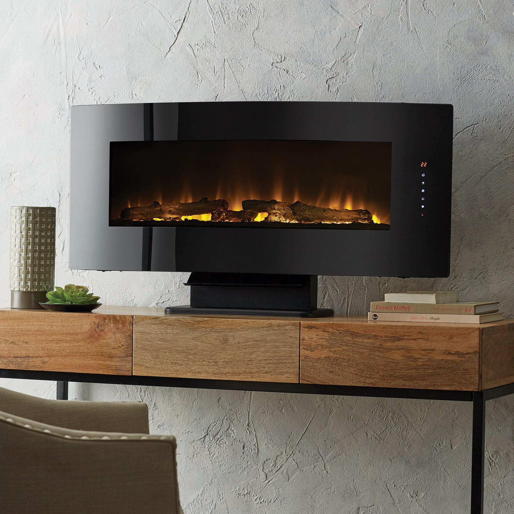 Cassie 42" Curved Wall Mount Electric Fireplace