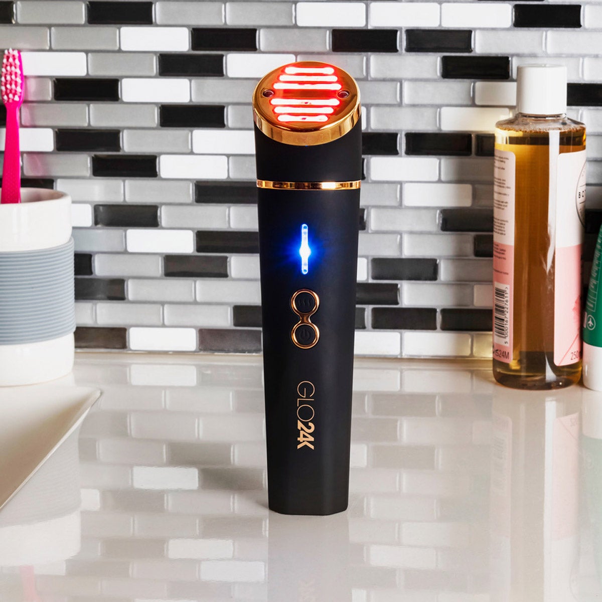 GLO24K Red Light LED Rejuvenation Device with Heat / Vibration + Hydra Gel
