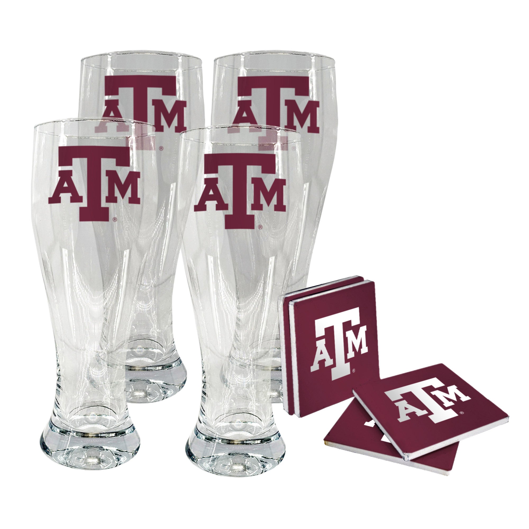 NCAA Pilsner & Coaster Set