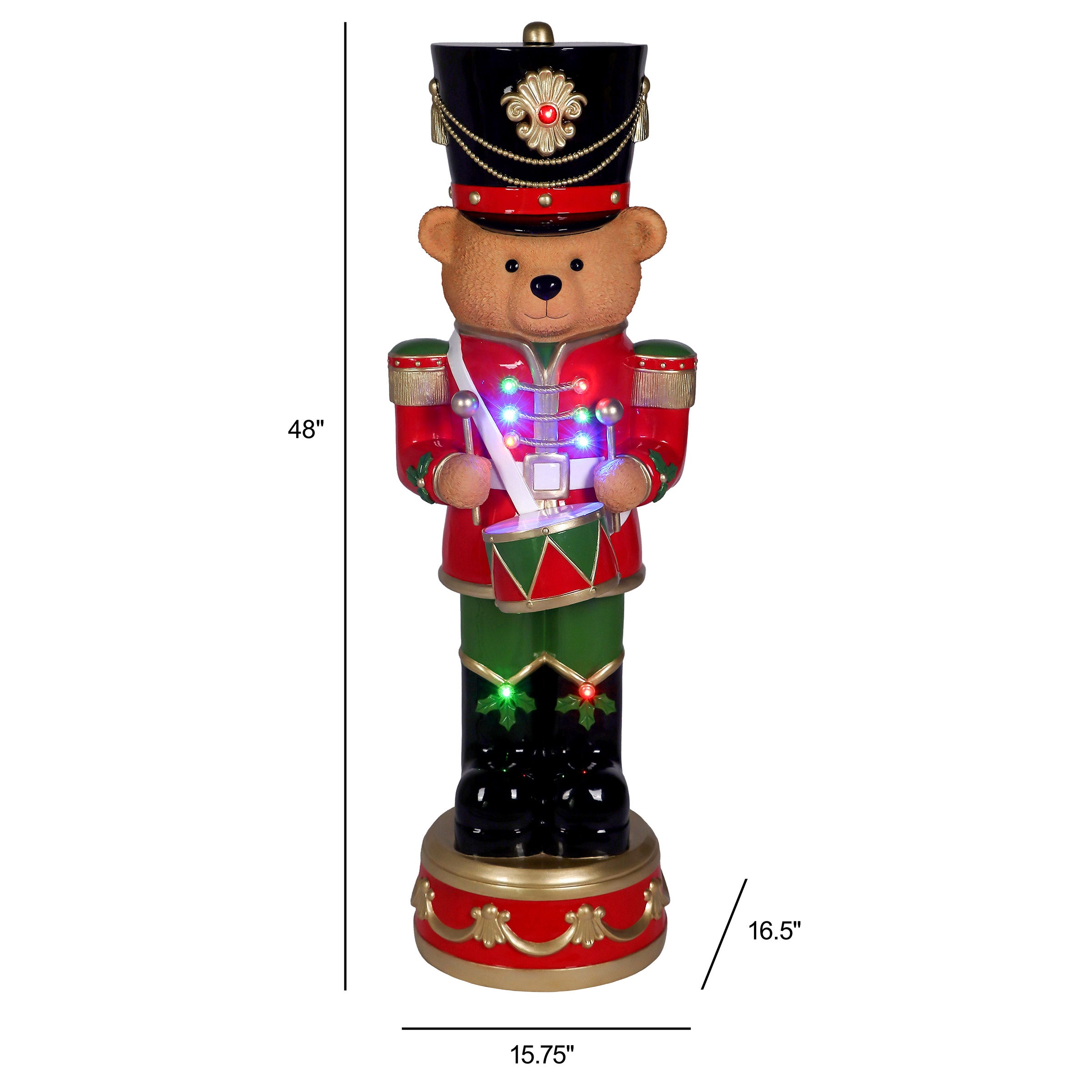 4' Nutcracker Bear with LED Lights
