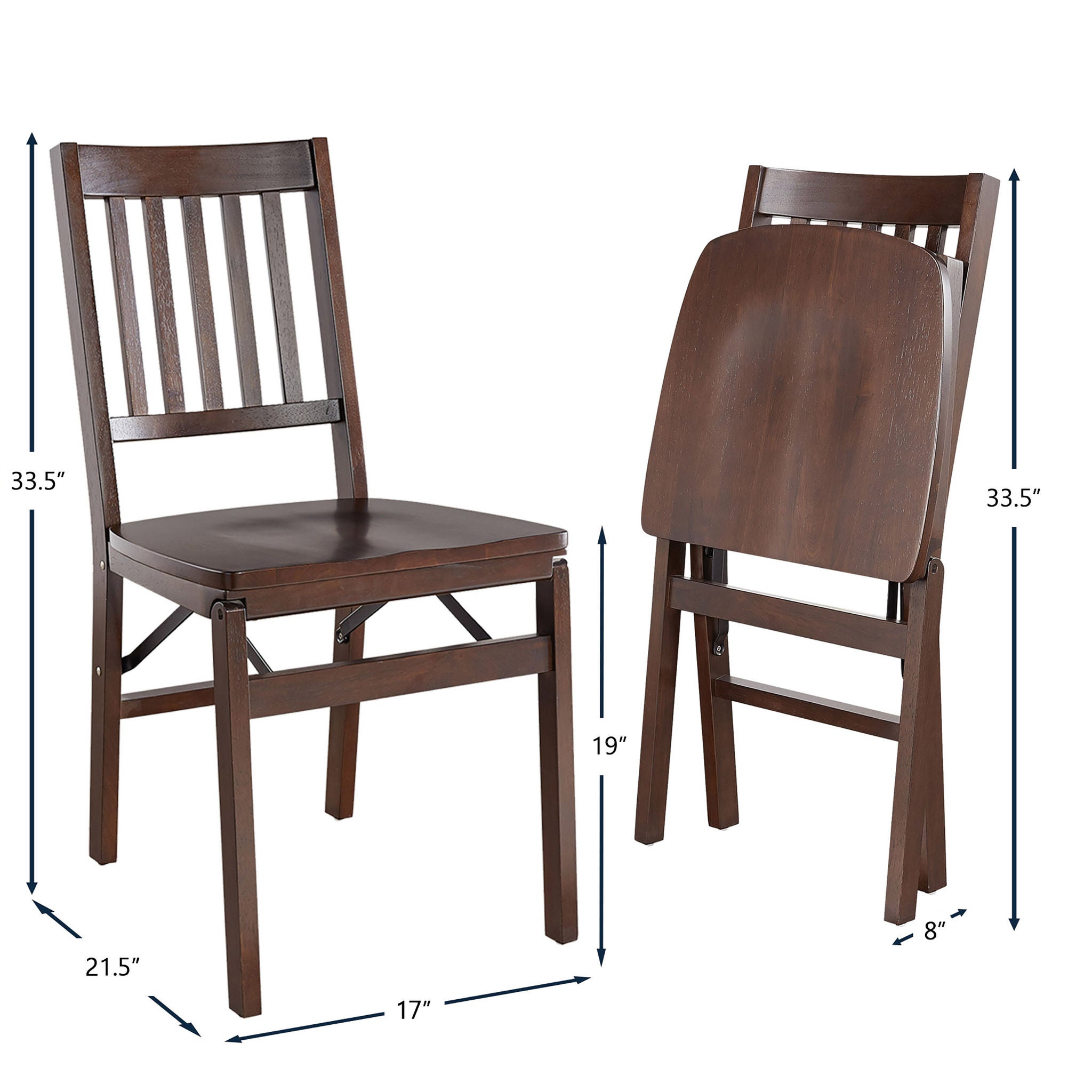 Stakmore Solid Wood Folding Chair, 2-pack