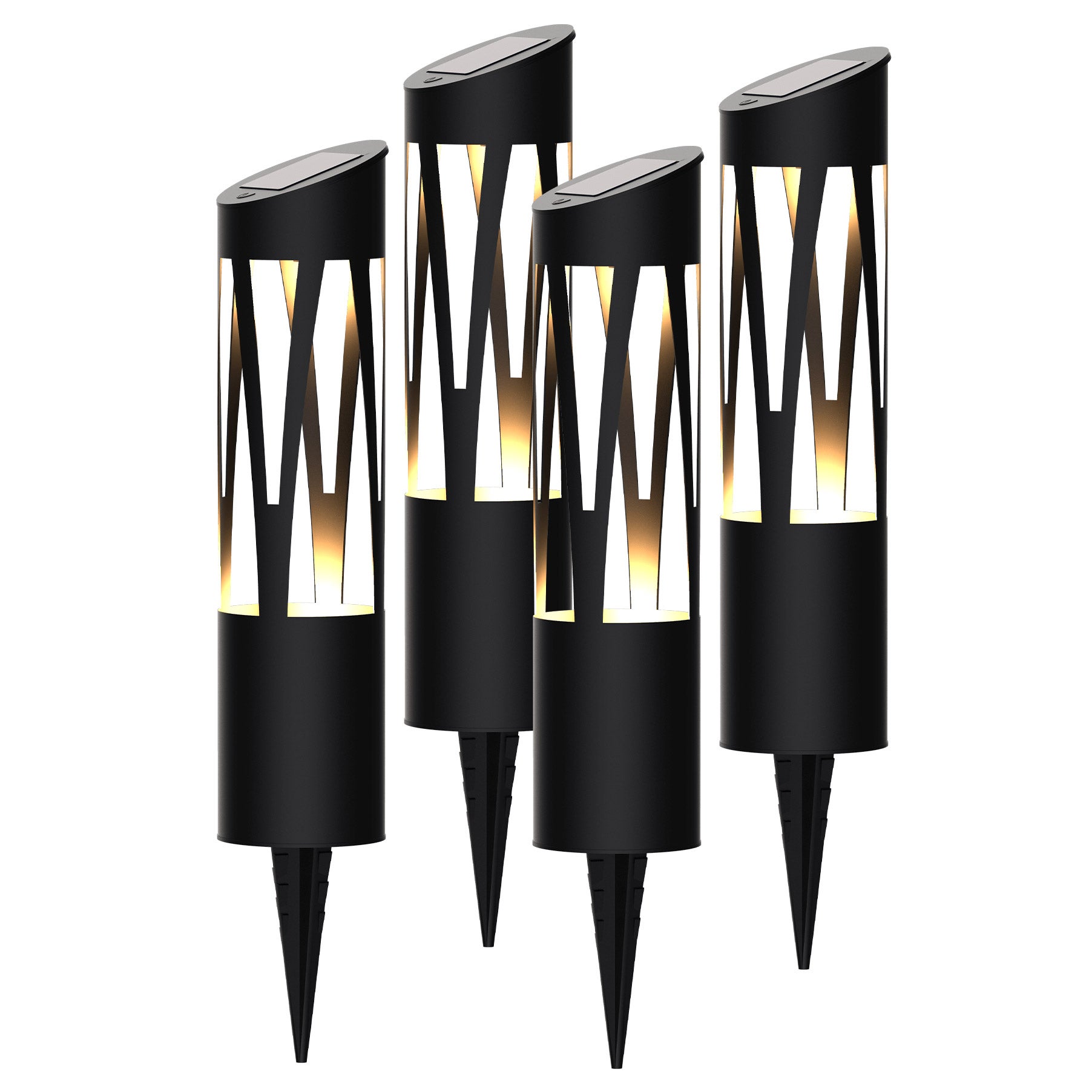 KODA Sunburst Solar Bollard Light, 4-pack