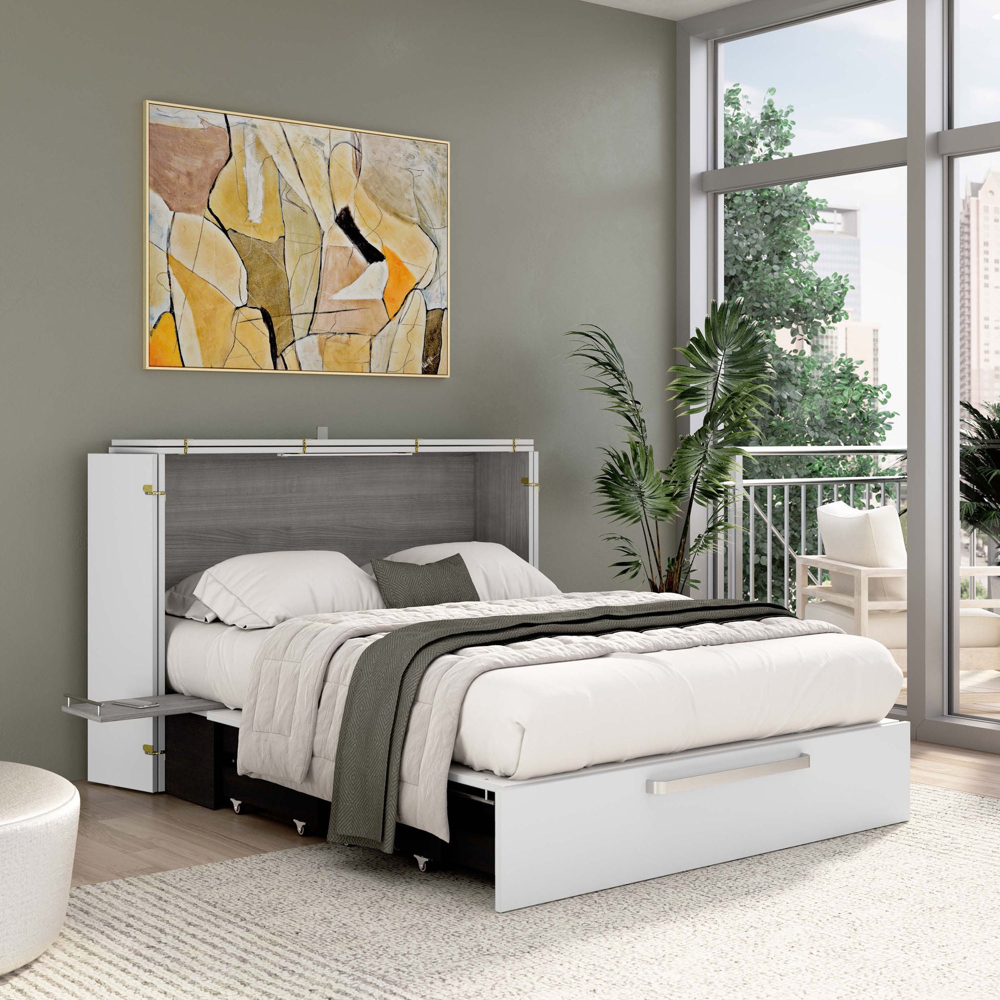 Borealis Murphy Bed Cabinet with Full Size Mattress