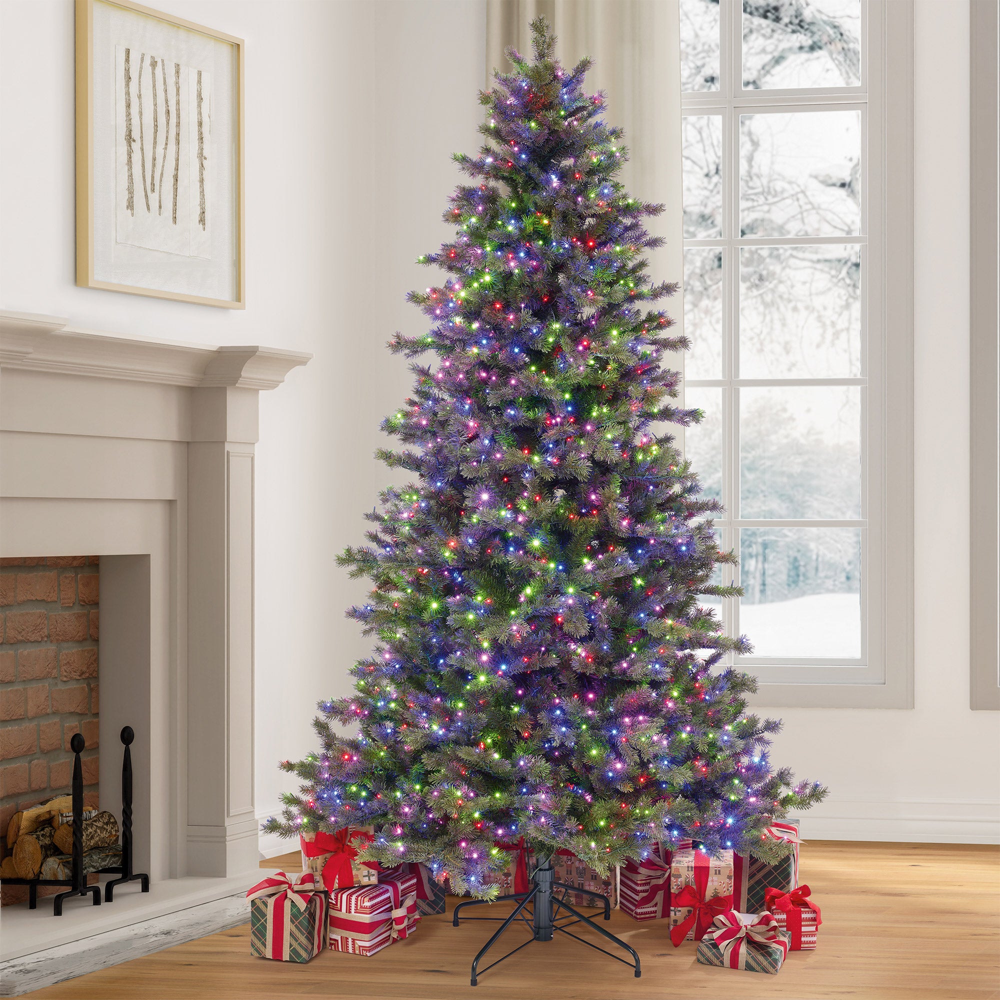 7.5' Pre-Lit Radiant Micro LED with Twinkle Blue-Gray Artificial Christmas Tree