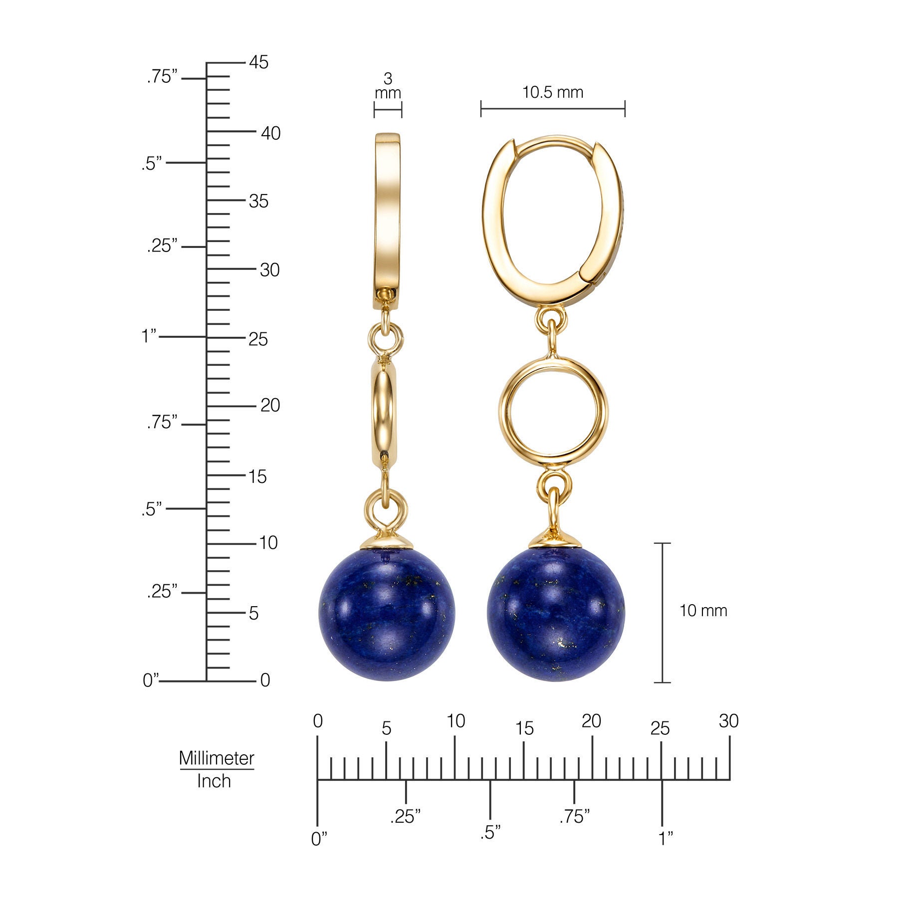 Lapis 14kt Yellow Gold Dangle Earrings