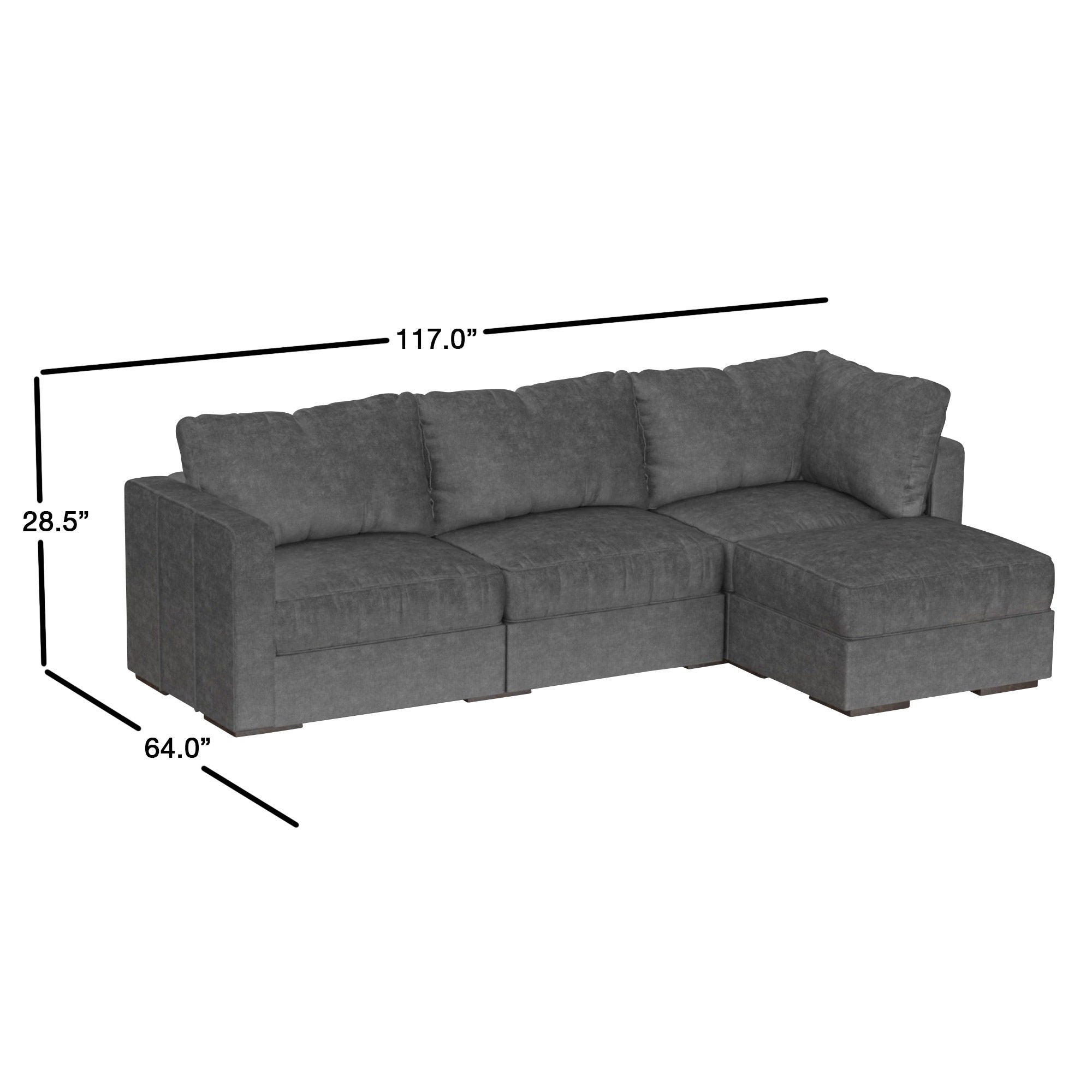 Lovesac Modular Sectional Sofa Bundle 4 Seats/5 Square Sides with Storage