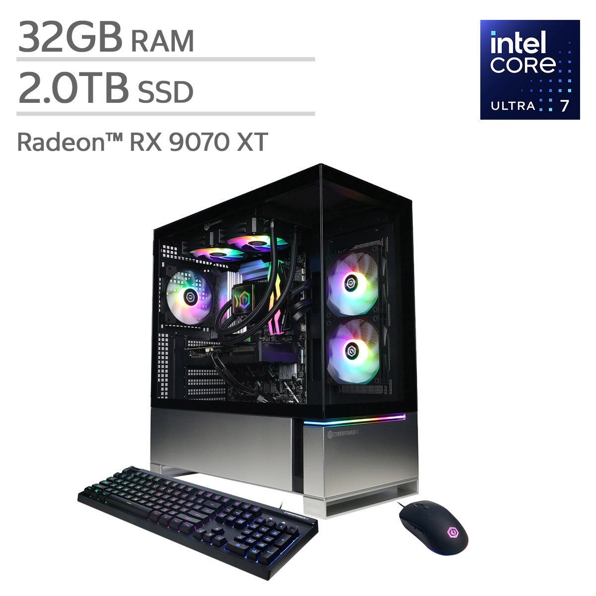 CyberPowerPC Gamer Supreme Gaming Desktop – Intel Core Ultra 7 265KF - Radeon RX 9070 XT – Windows 11