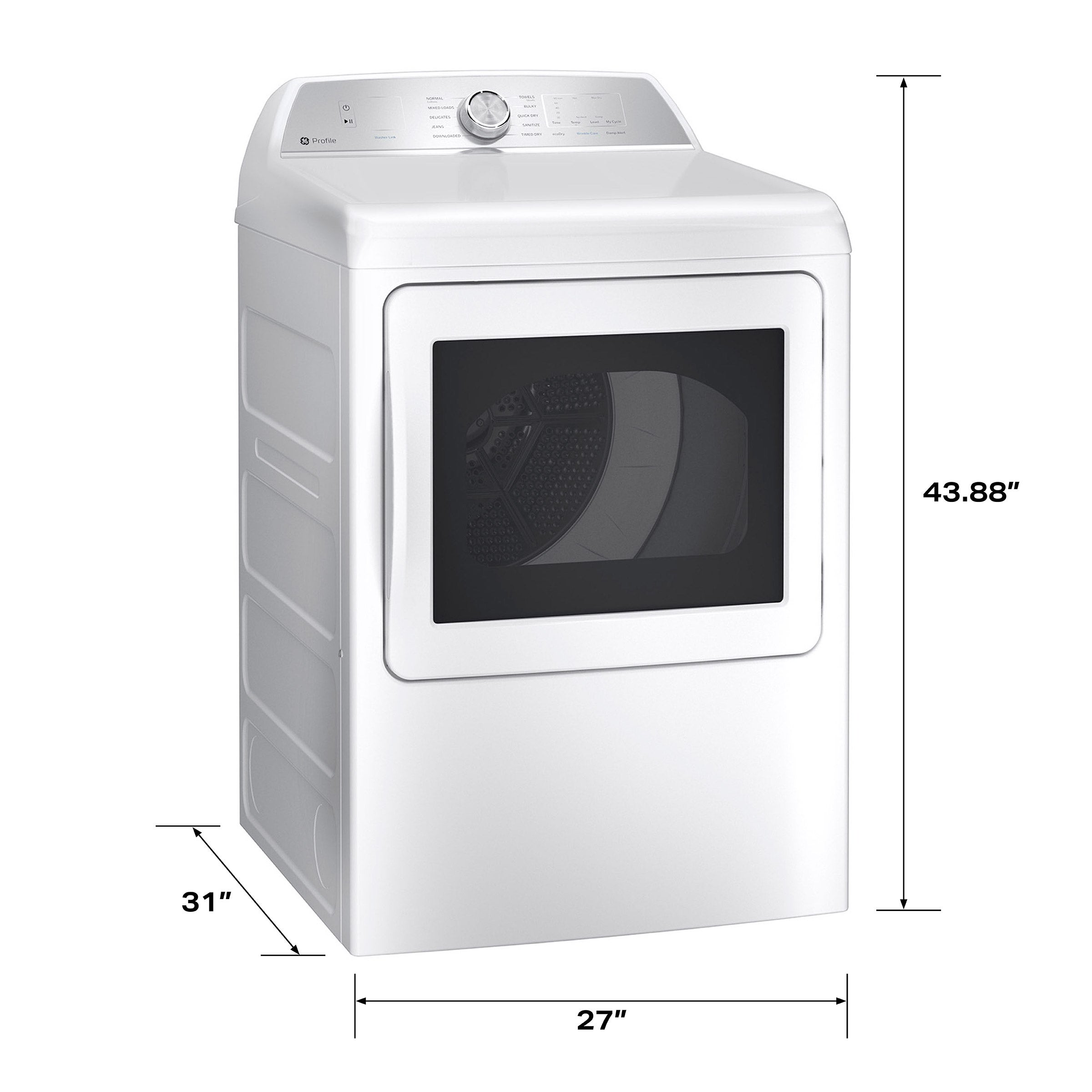 GE Profile 7.4 cu. ft. ELECTRIC Dryer with Sensor Dry, Sanitize Cycle, WiFi