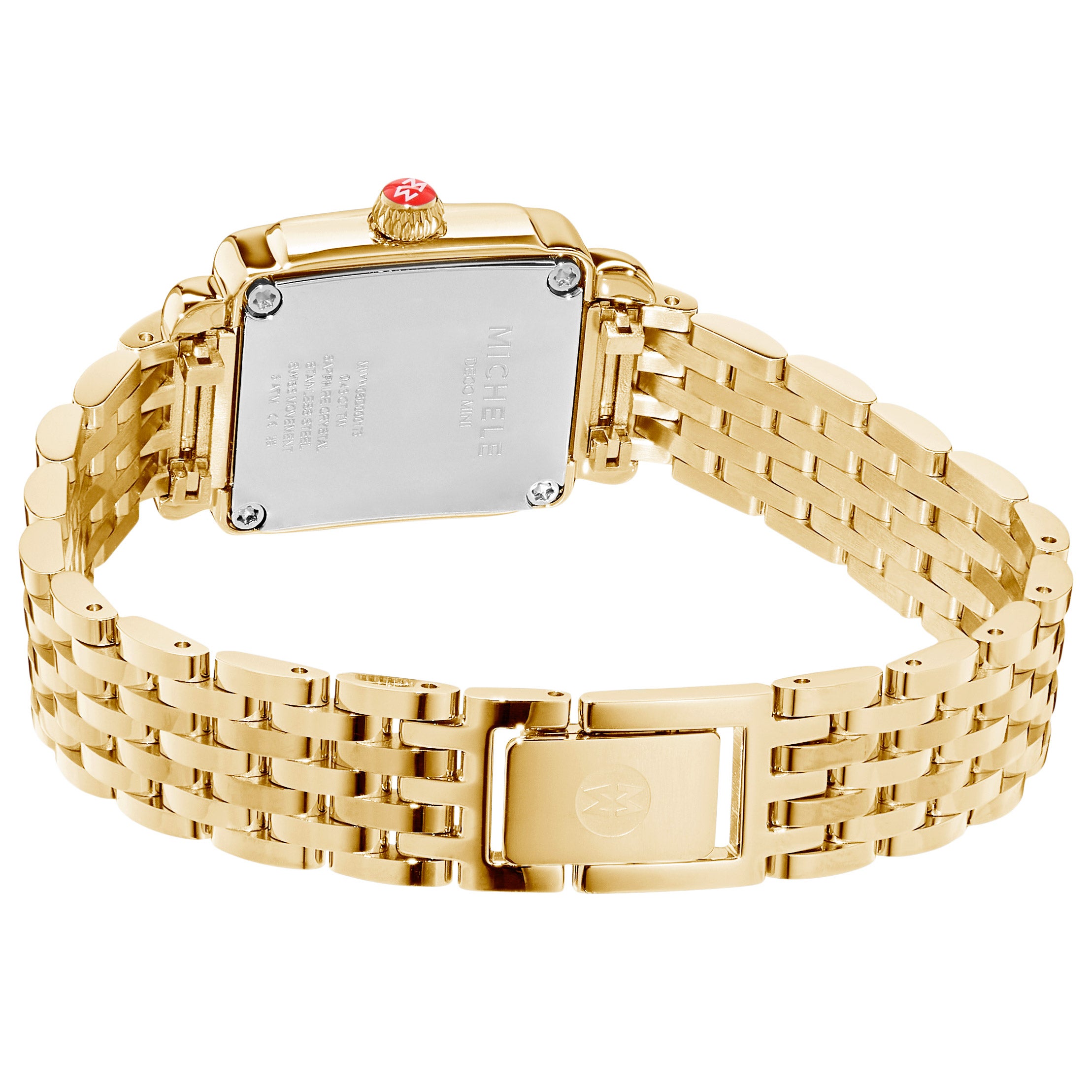 Michele Deco Madison Mini 18K Gold Plated with White Dial Quartz Women's Watch, 24mm