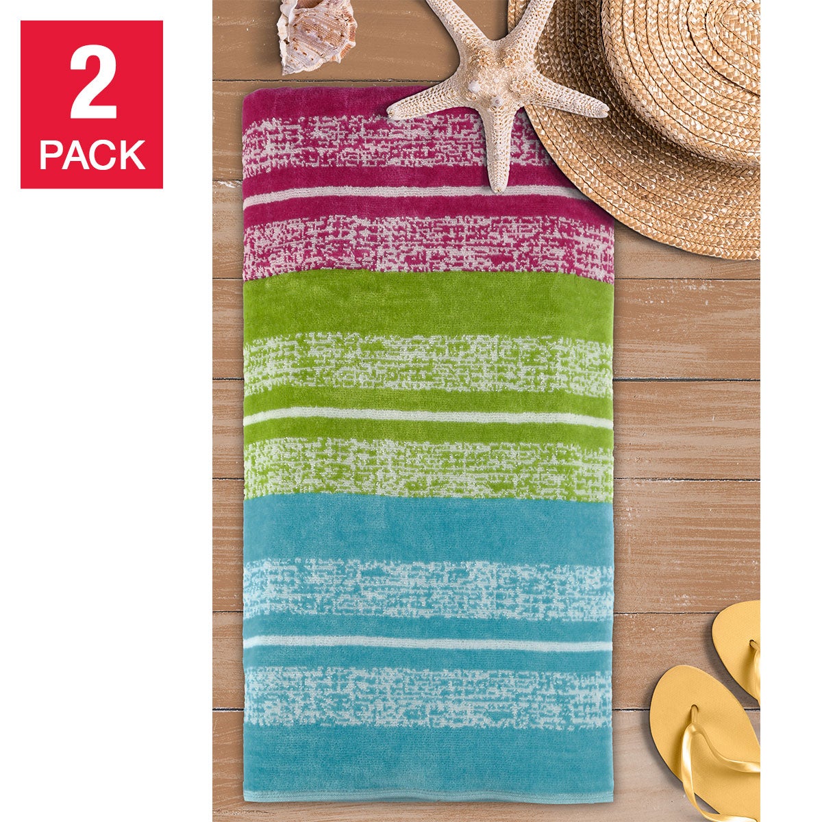 Trident Beach Towel, 2-pack