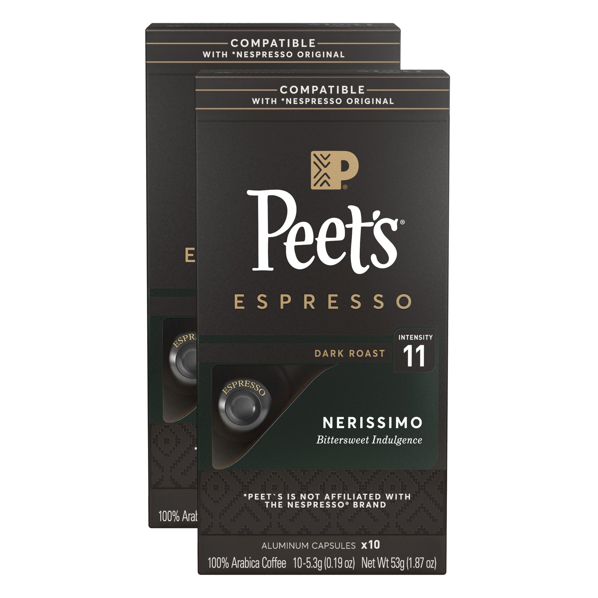 Peet's Coffee Nespresso Compatible Aluminum Capsules, 80-count