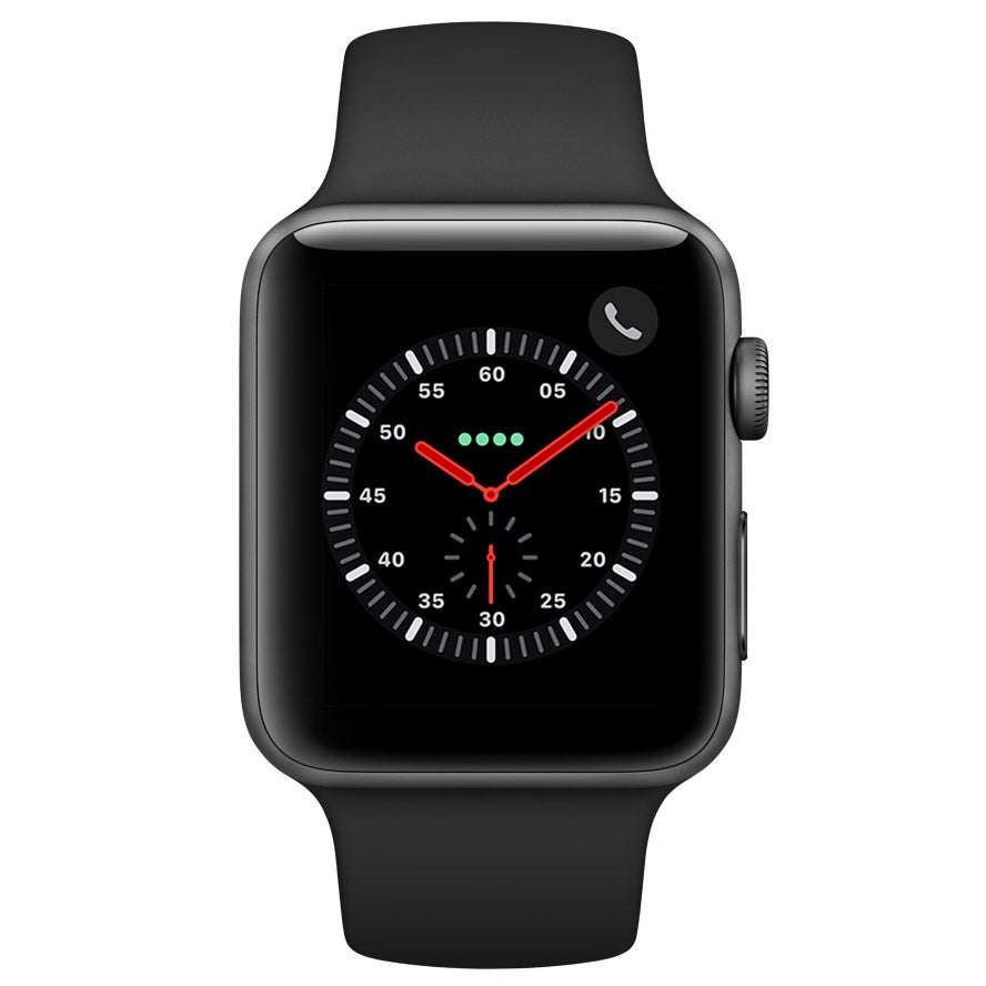 Apple Watch Series 3 GPS + Cellular with Black Sport Band - 42mm - Space Gray