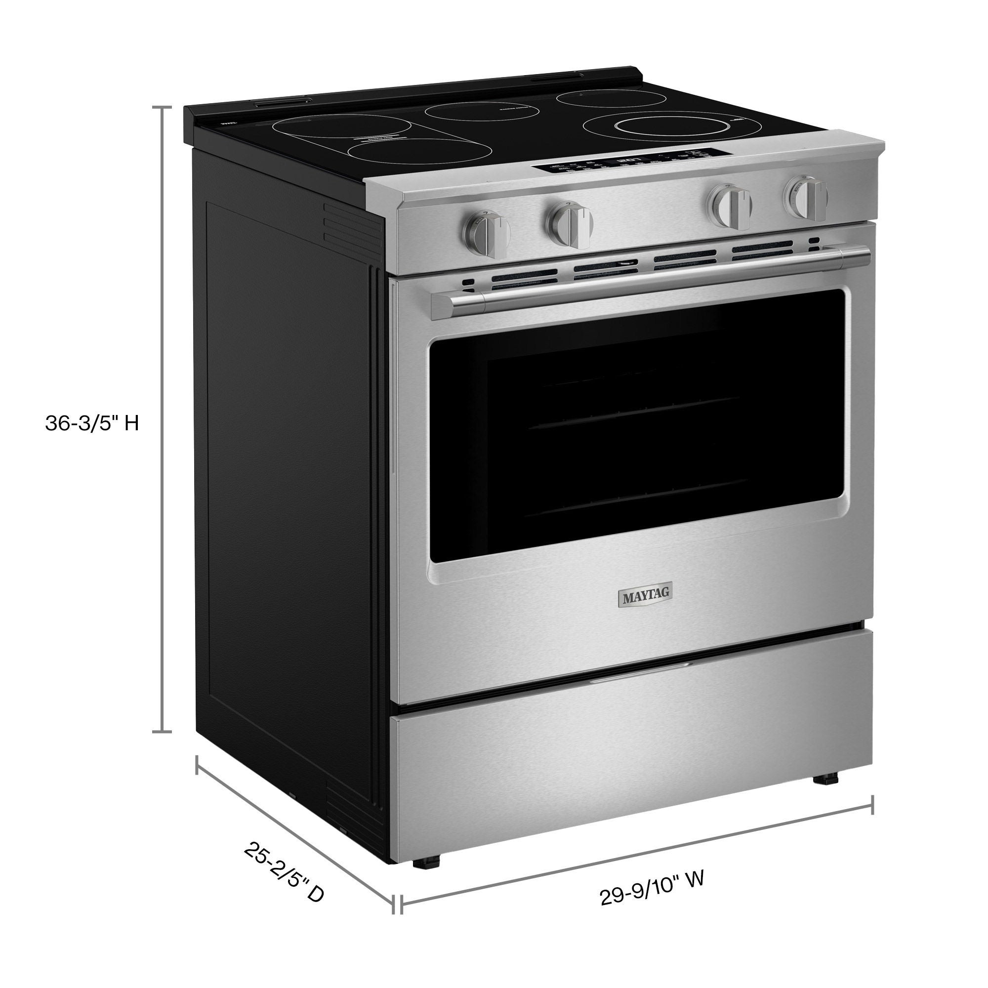 Maytag 30-inch Wide Slide-in 5.3 cu. ft. Electric Range with Grill Mode and No Preheat Air Fry
