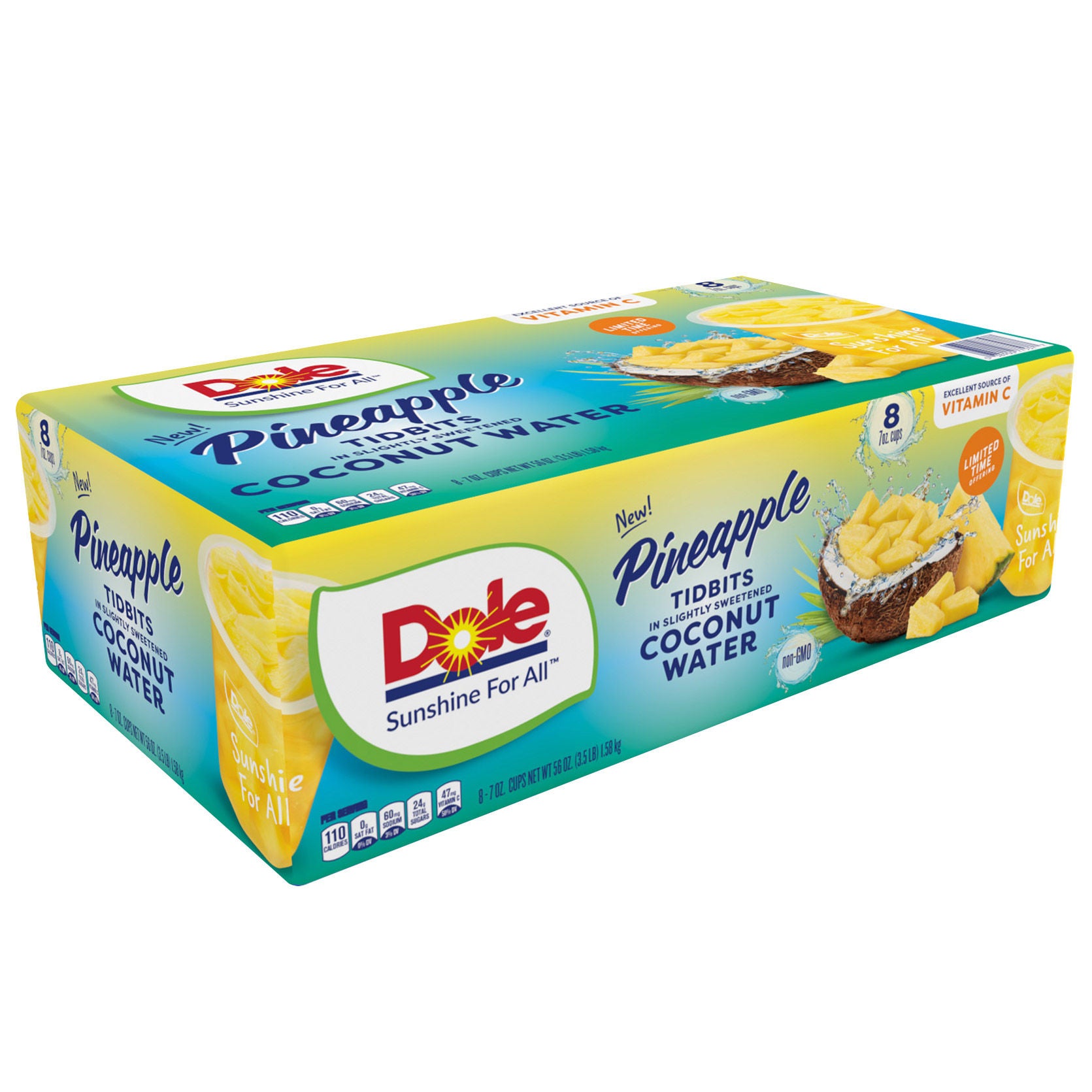 Dole Pineapple Tidbits, 7 oz, 8-count