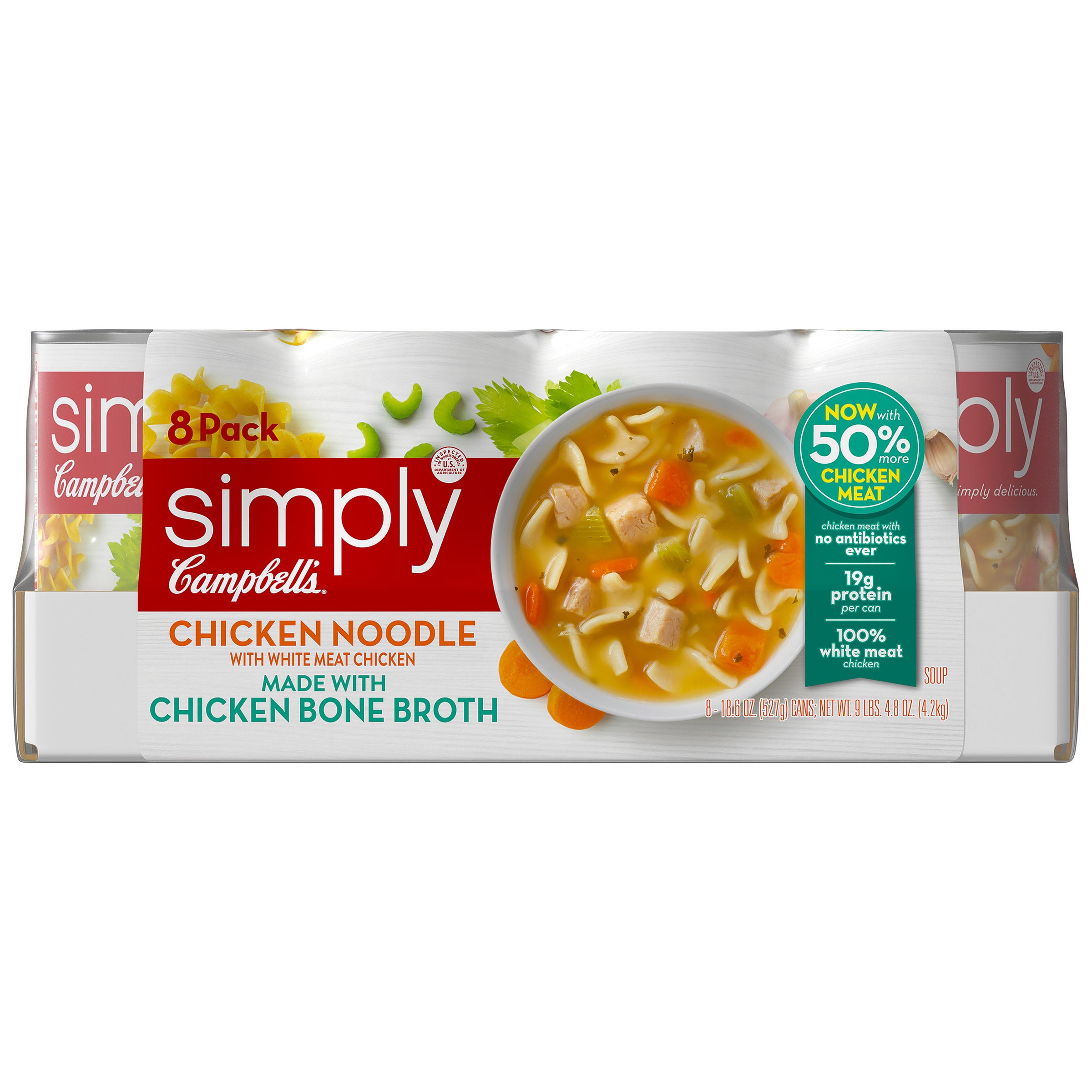 Campbell's, Simply Chicken Noodle Soup, 18.6 oz, 8-Count