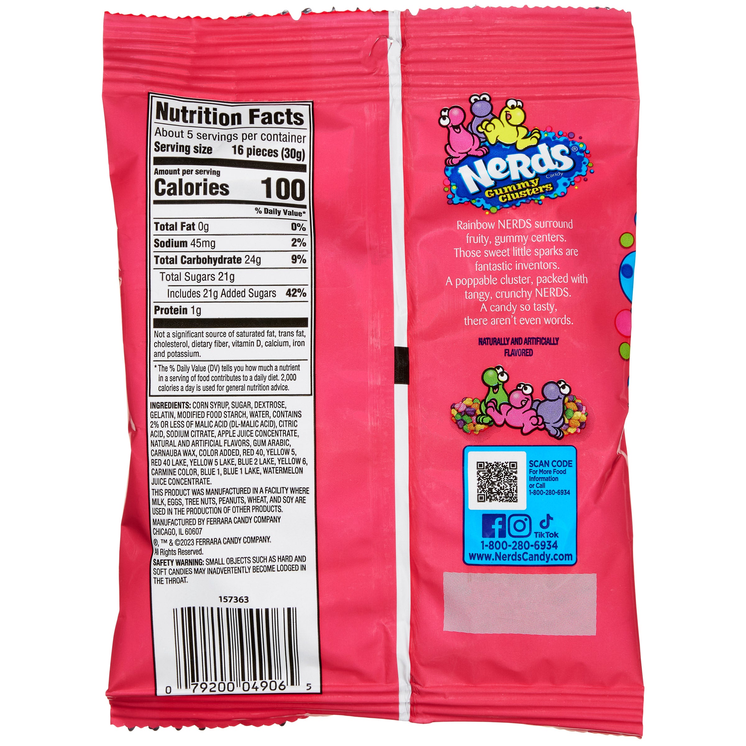 Nerds Gummy Clusters, Rainbow, 5 oz, 12-count