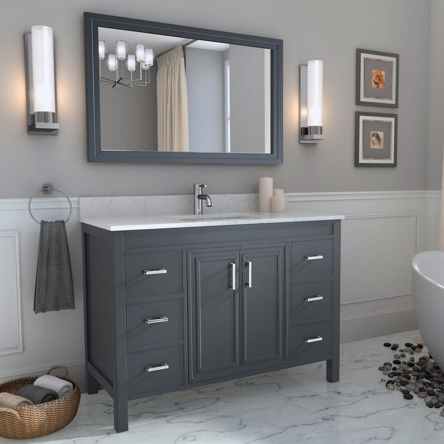 Corniche 48" Pepper Gray Vanity by Studio Bathe
