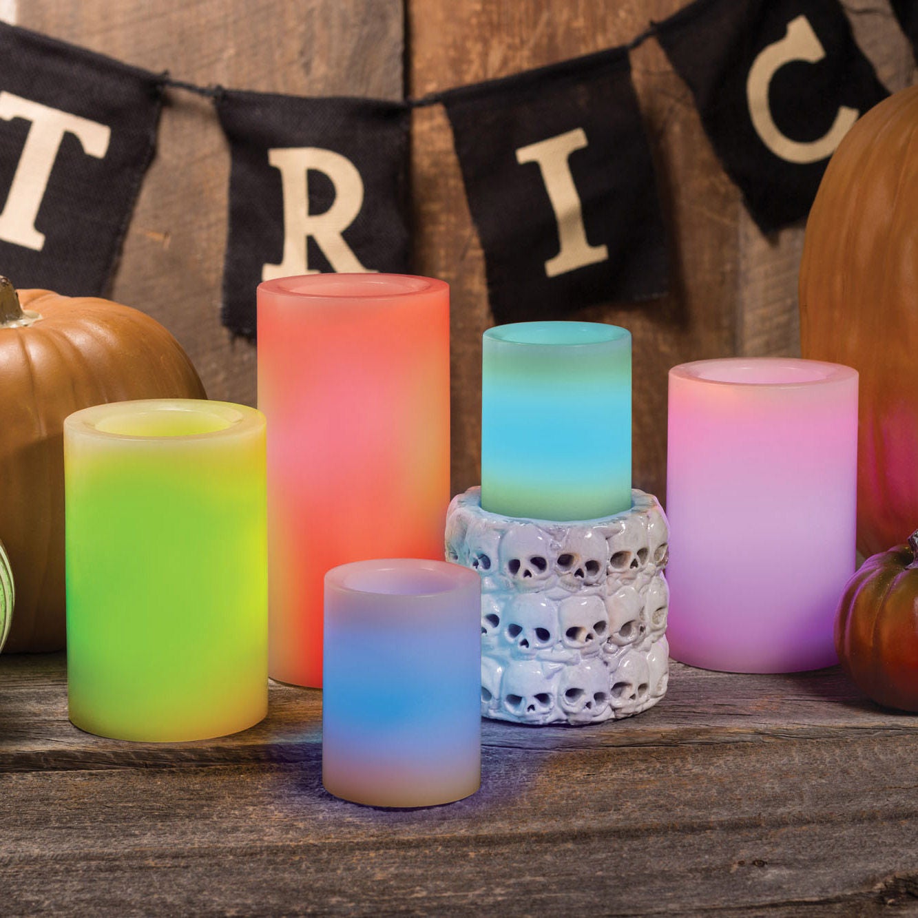 Color Changing LED Flameless Wax Candles with Remote, 5-pack