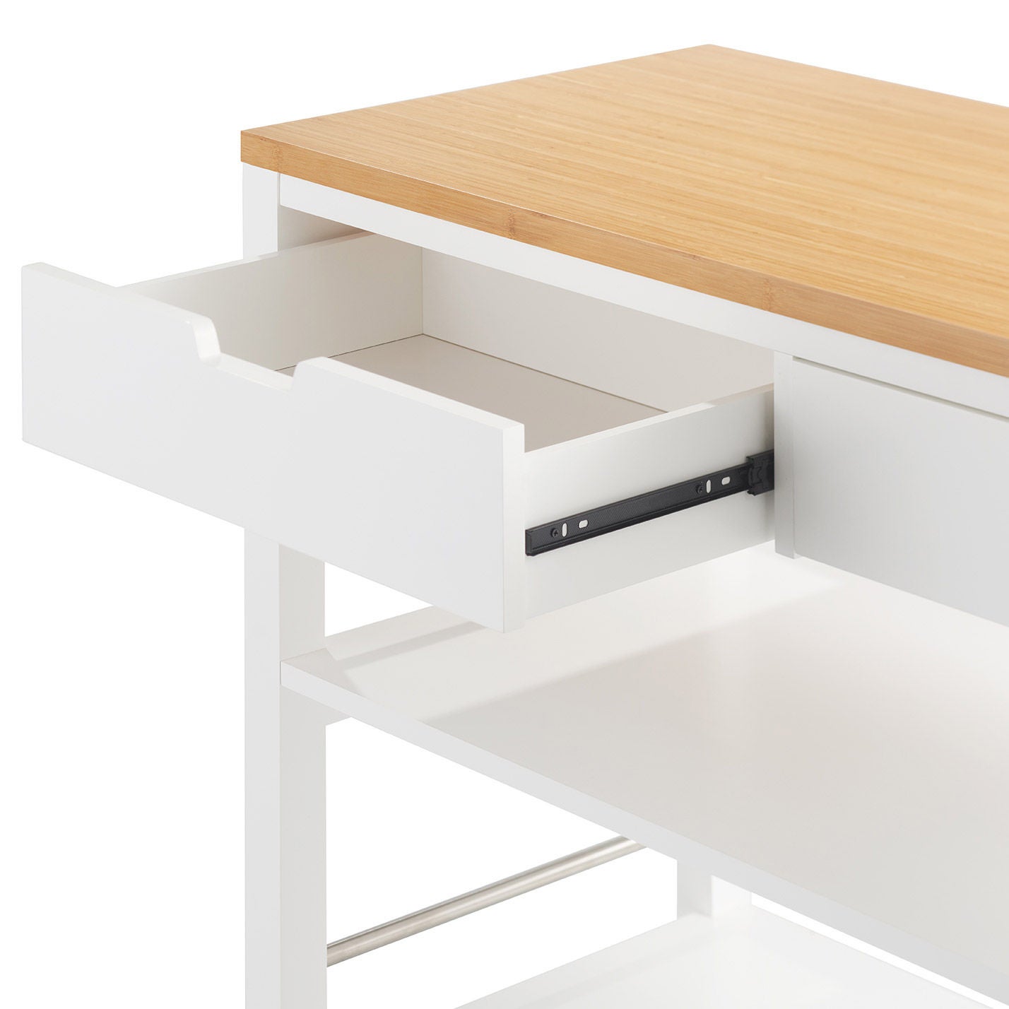 TRINITY 48” Bamboo Kitchen Cart with Drawers