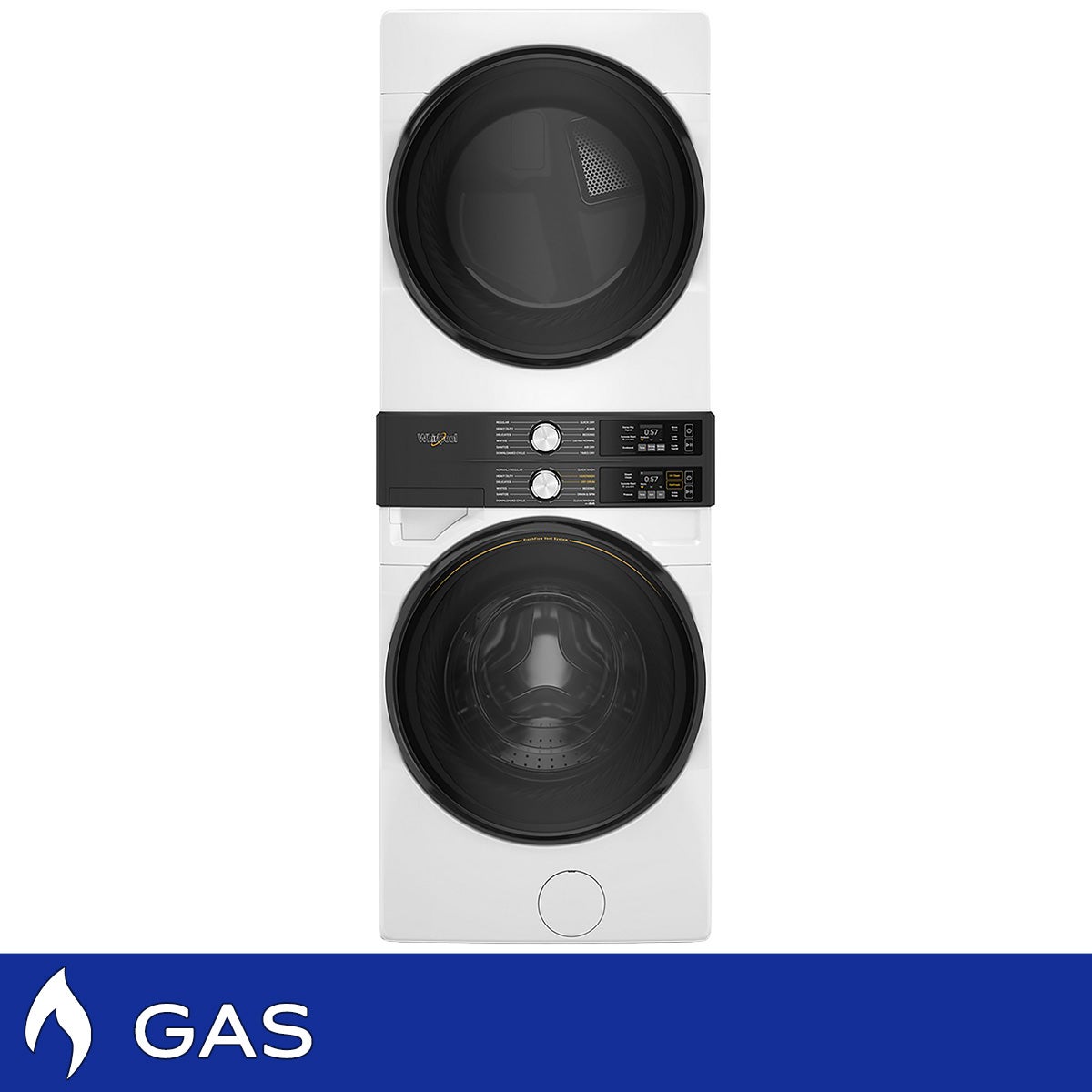 Whirlpool Laundry Tower 4.5 cu. ft. Washer with UV Clean Technology and FreshFlow Vent System 7.4 cu. ft. Gas Dryer