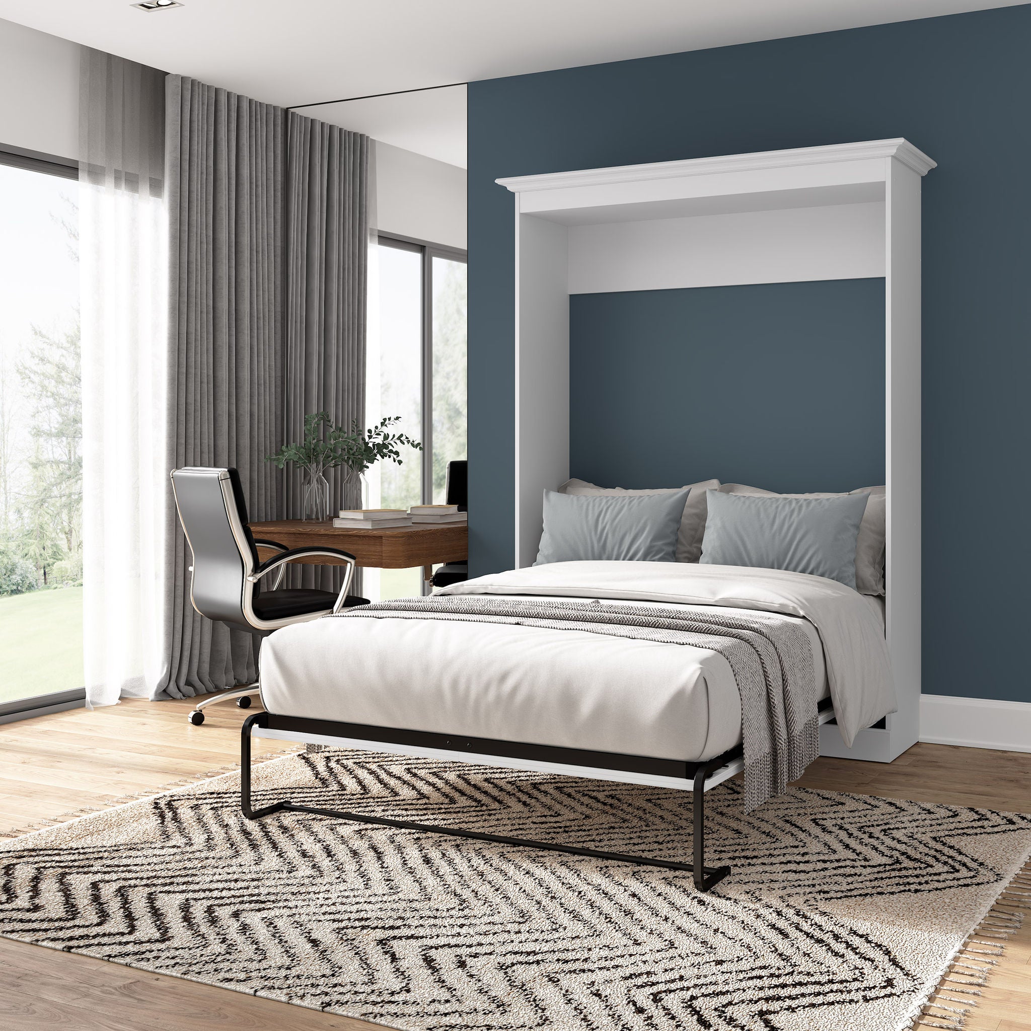 Bestar Audrea Full Wall Bed in White