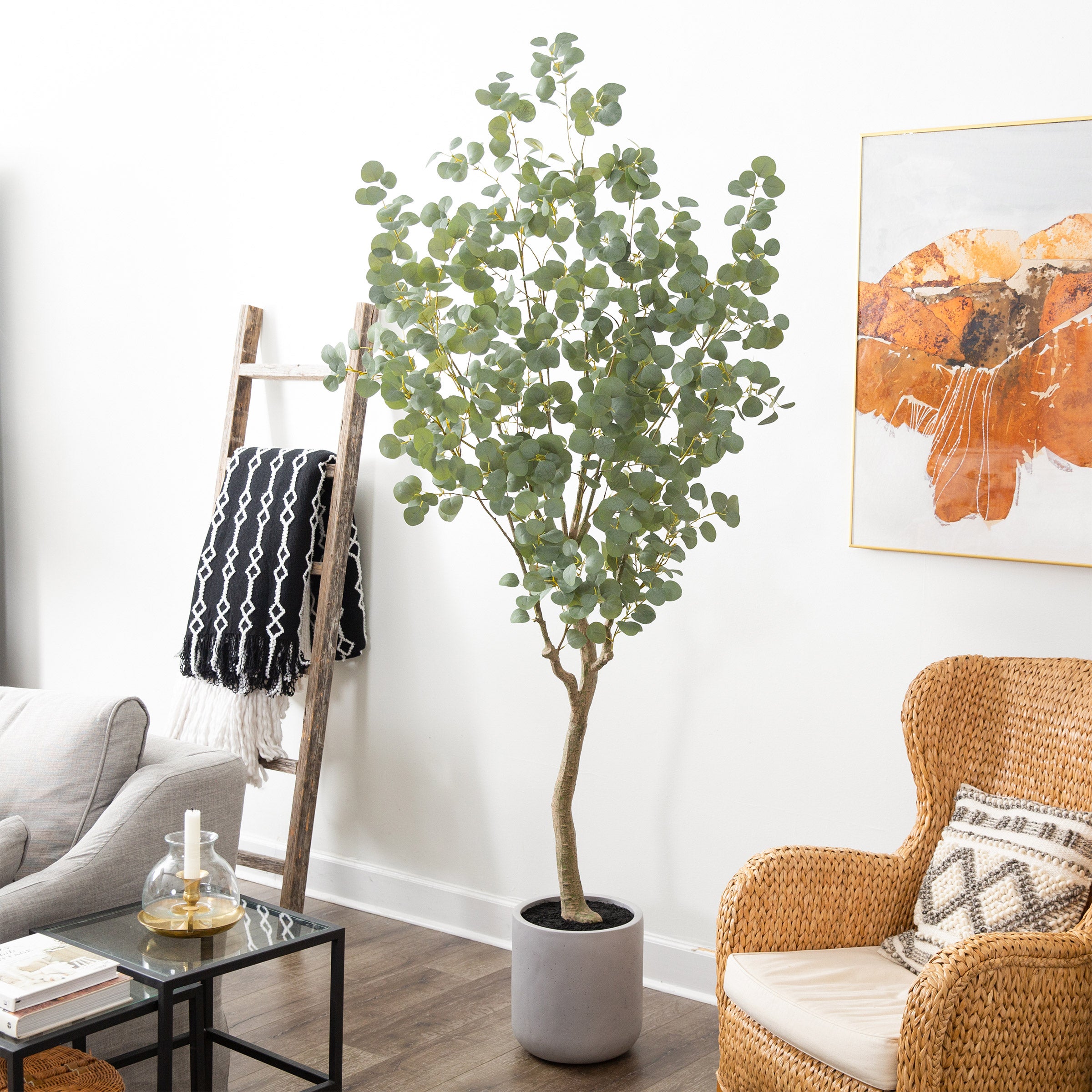 Faux 7.5’ Eucalyptus Tree