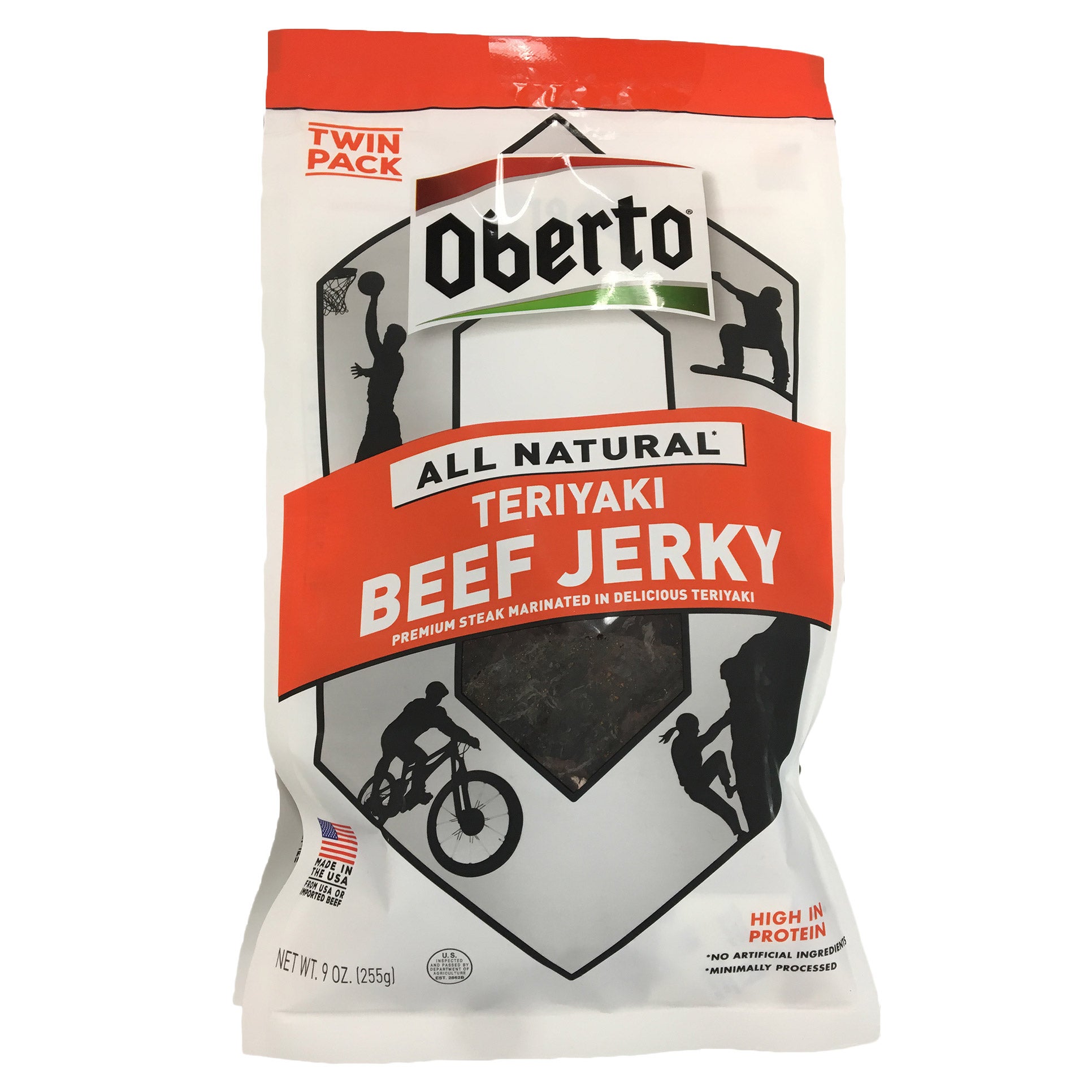 Oberto Beef Jerky, Teriyaki, 9 oz, 2-count