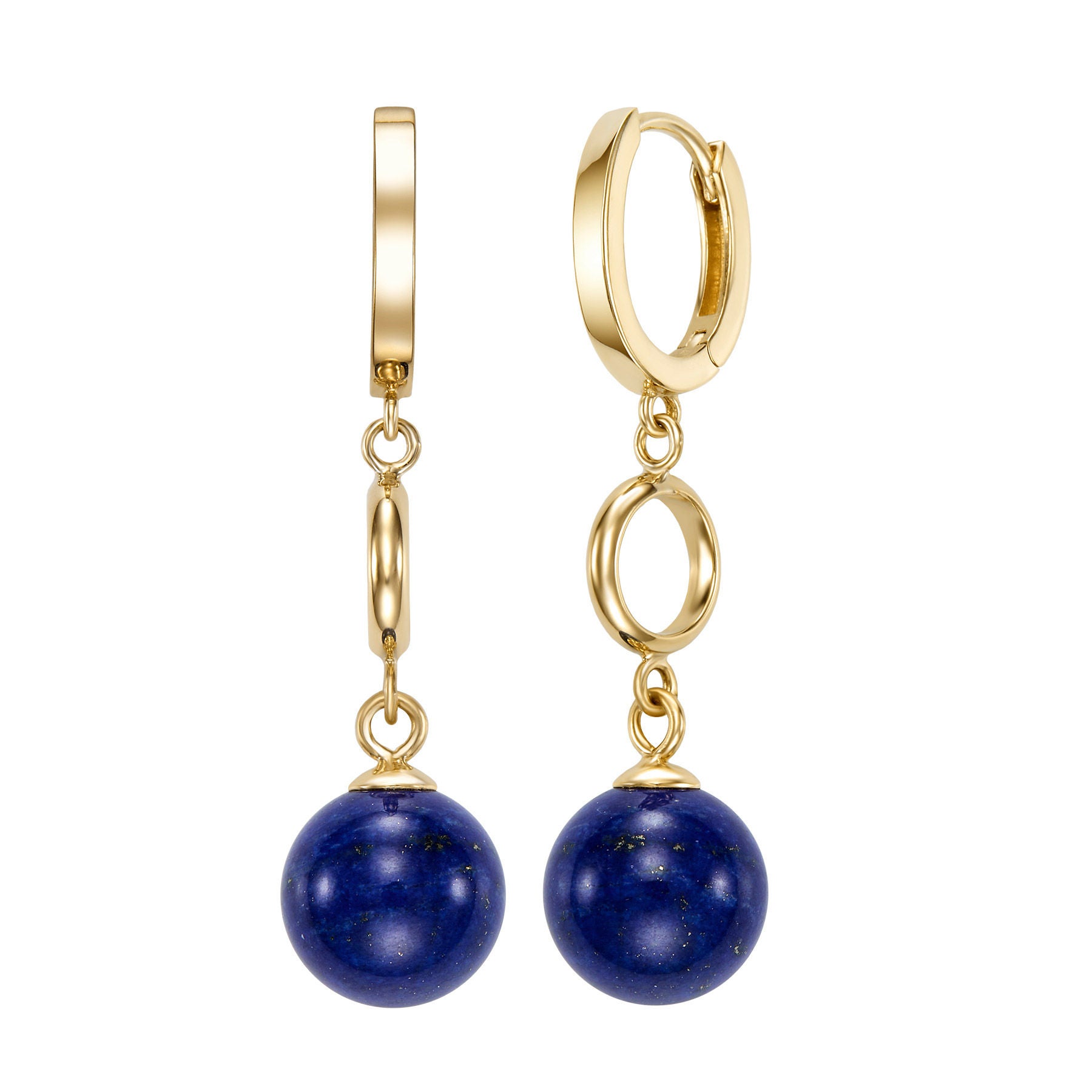 Lapis 14kt Yellow Gold Dangle Earrings