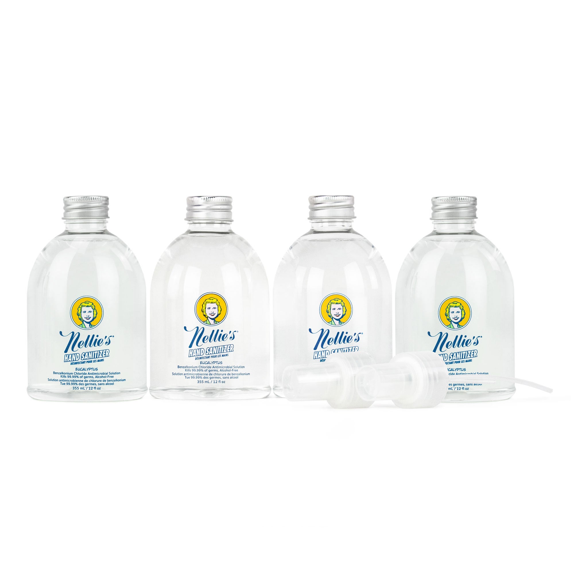 Nellie's Hand Sanitizer, Eucalyptus, 12 fl oz, 4-count