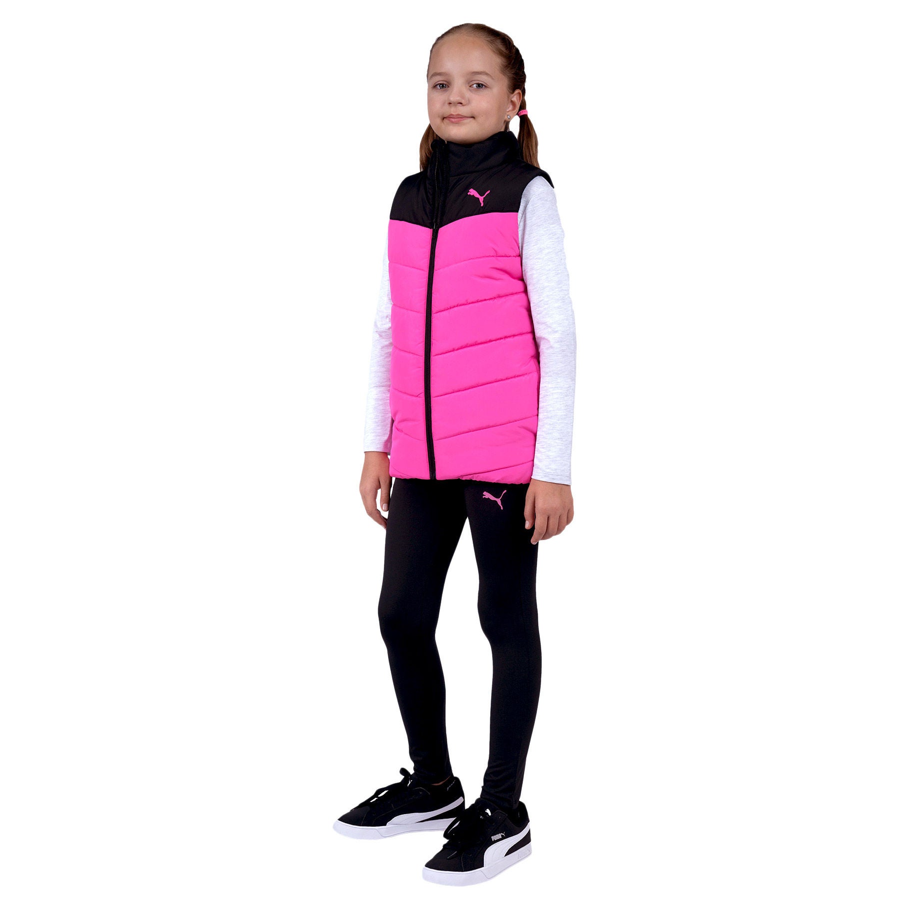Puma Youth 3-piece Vest Set, Pink and Black