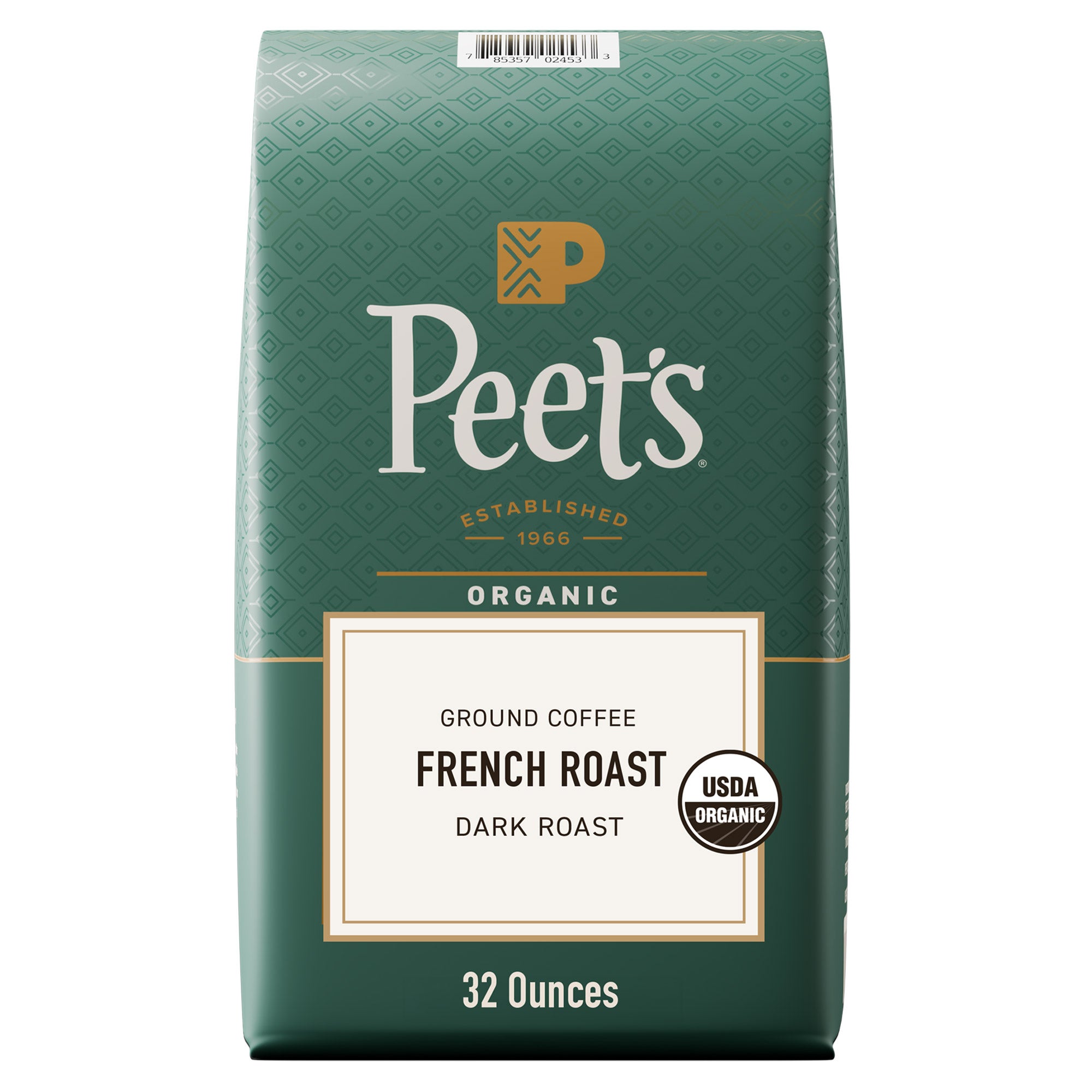 Peet's Organic Dark French Roast Ground Coffee, 32 oz