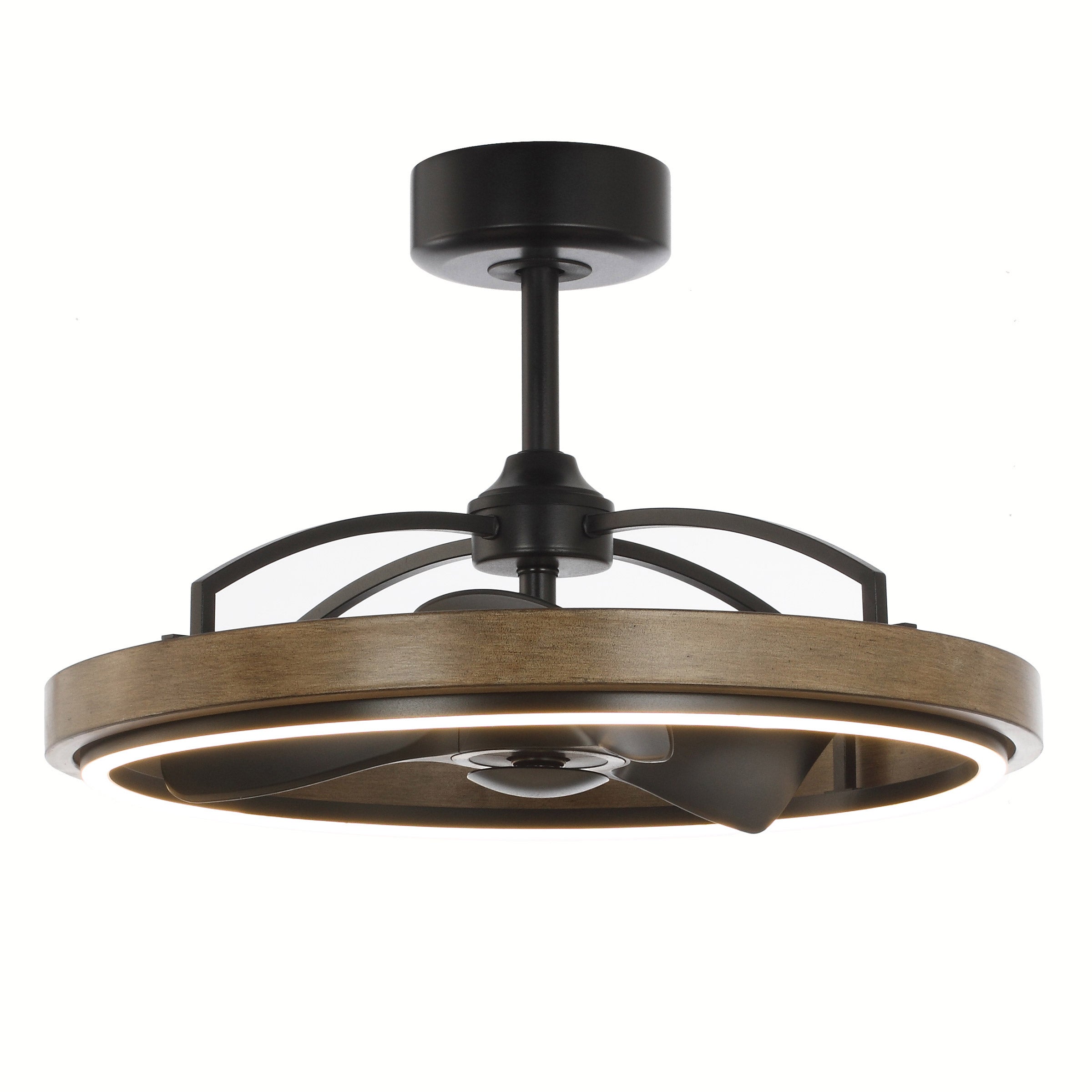 Homestead 6-Speed Steel Frame Fandelight with Distressed Wood Finish