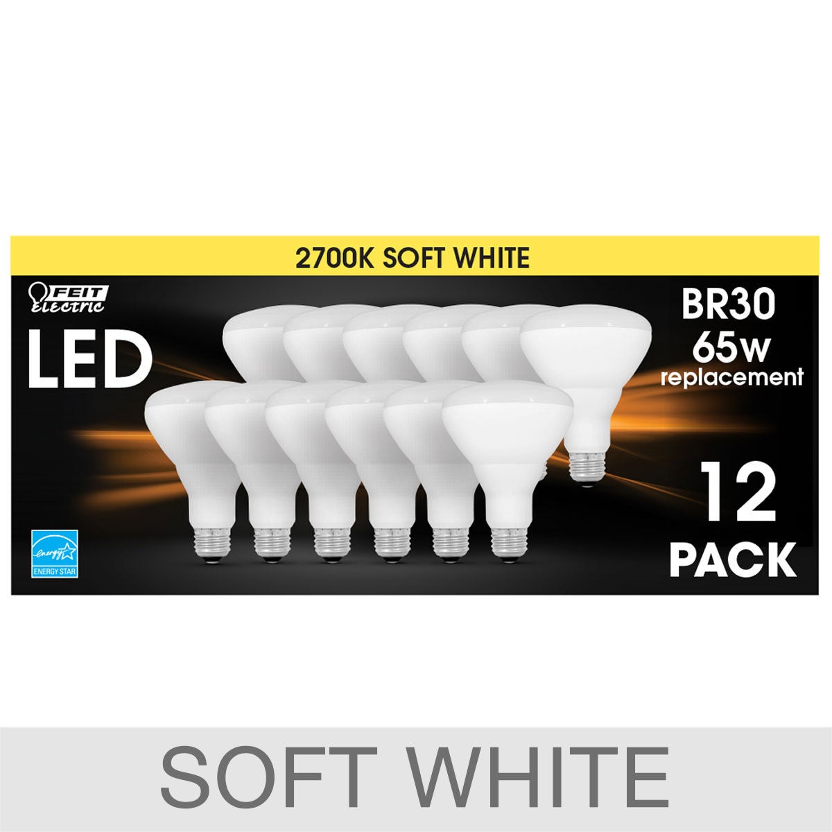 Feit Electric LED BR30 Flood, 12-pack