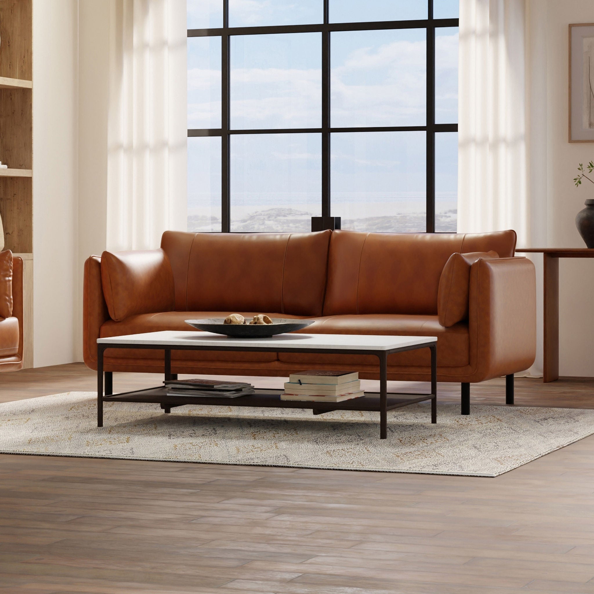 Simone Top Grain Leather Sofa