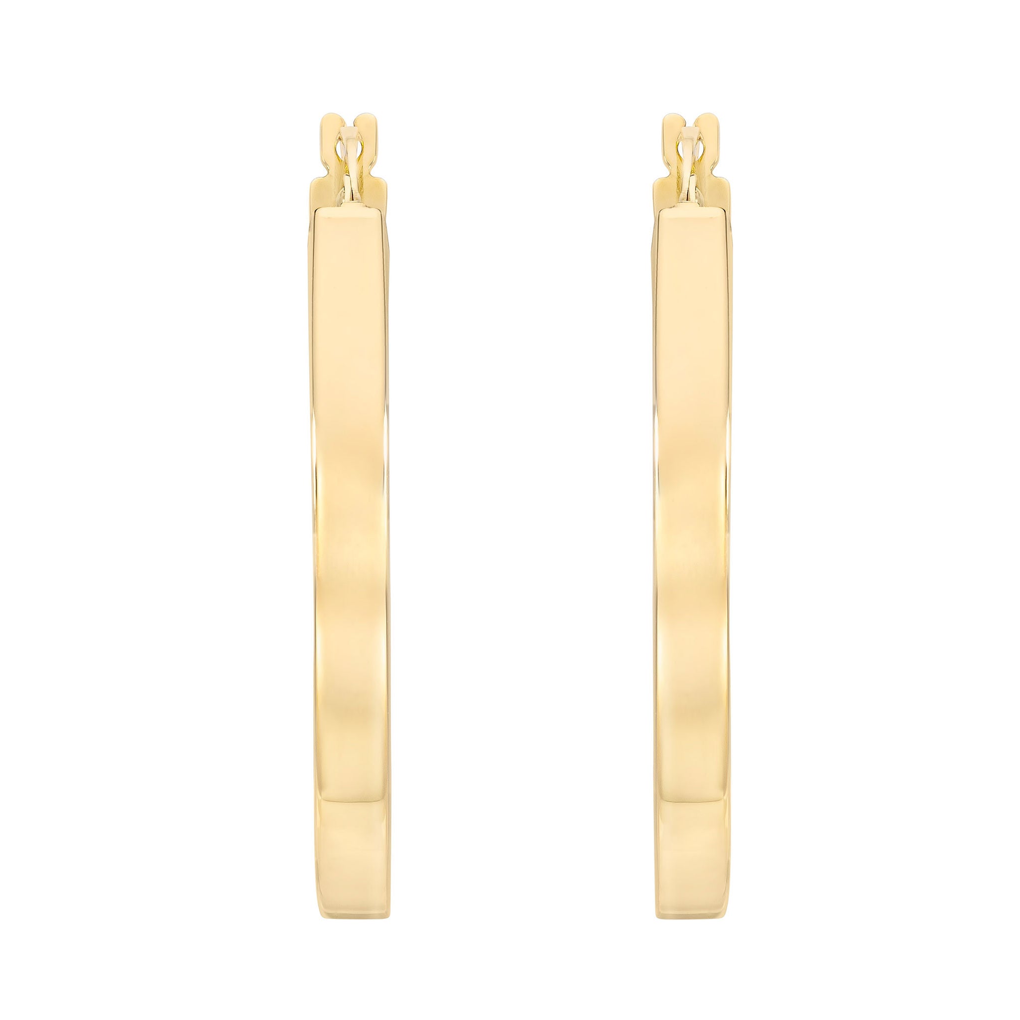 14kt Yellow Gold Rectangular Hoop Earrings