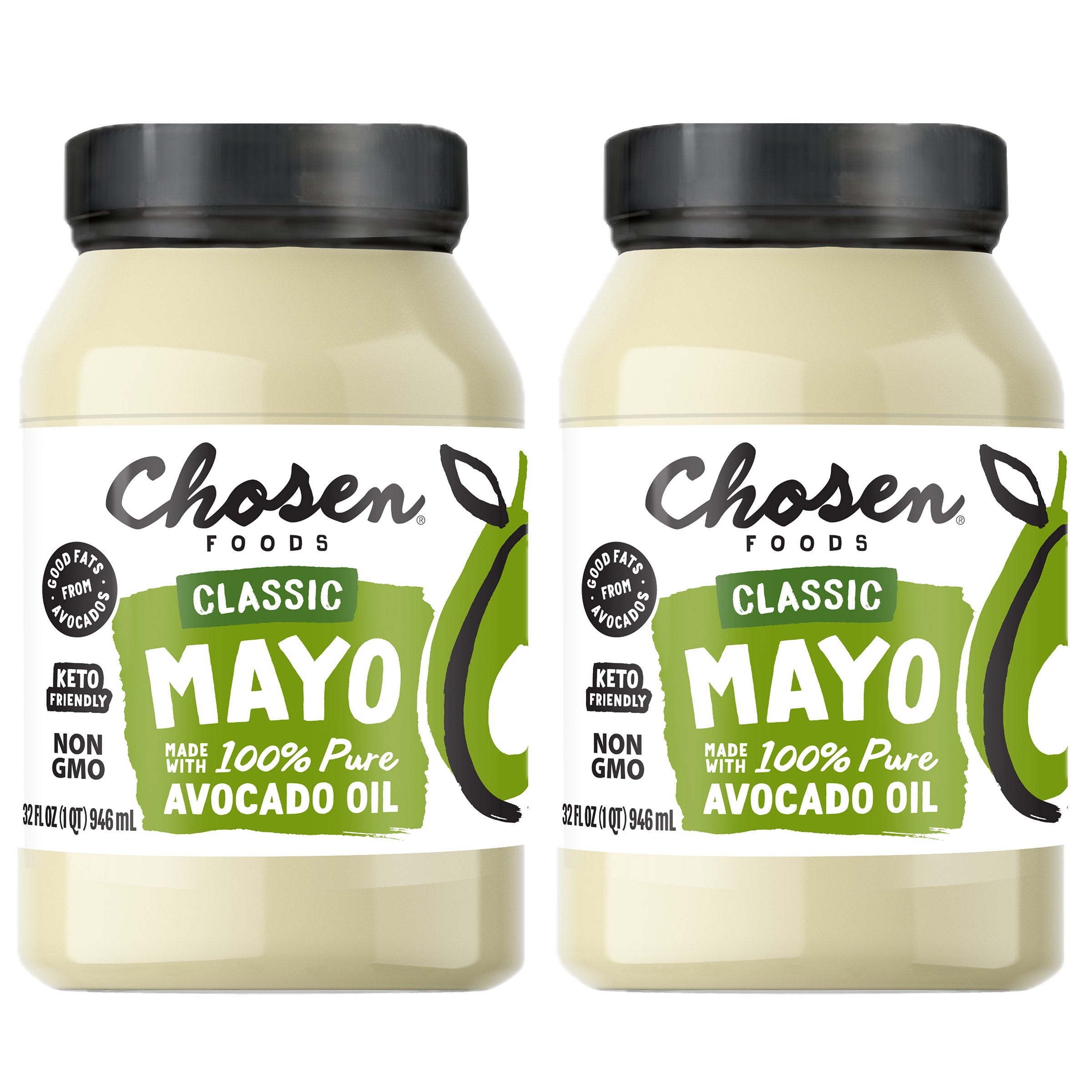Chosen Foods Avocado Oil Classic Mayo, 32 fl oz, 2-pack