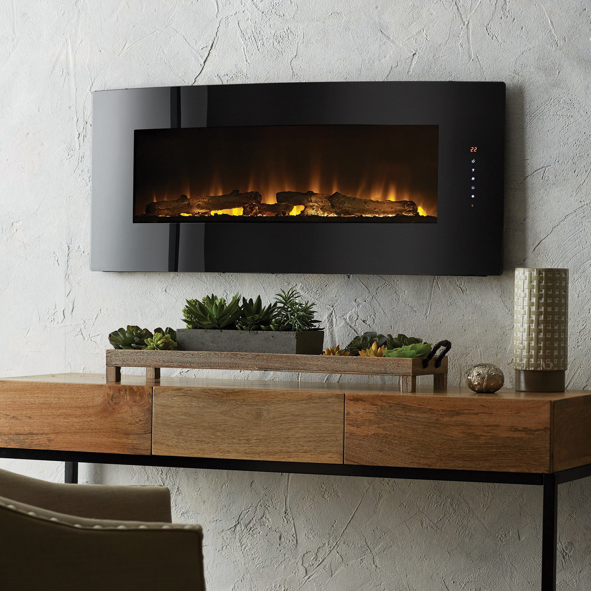 Cassie 42" Curved Wall Mount Electric Fireplace