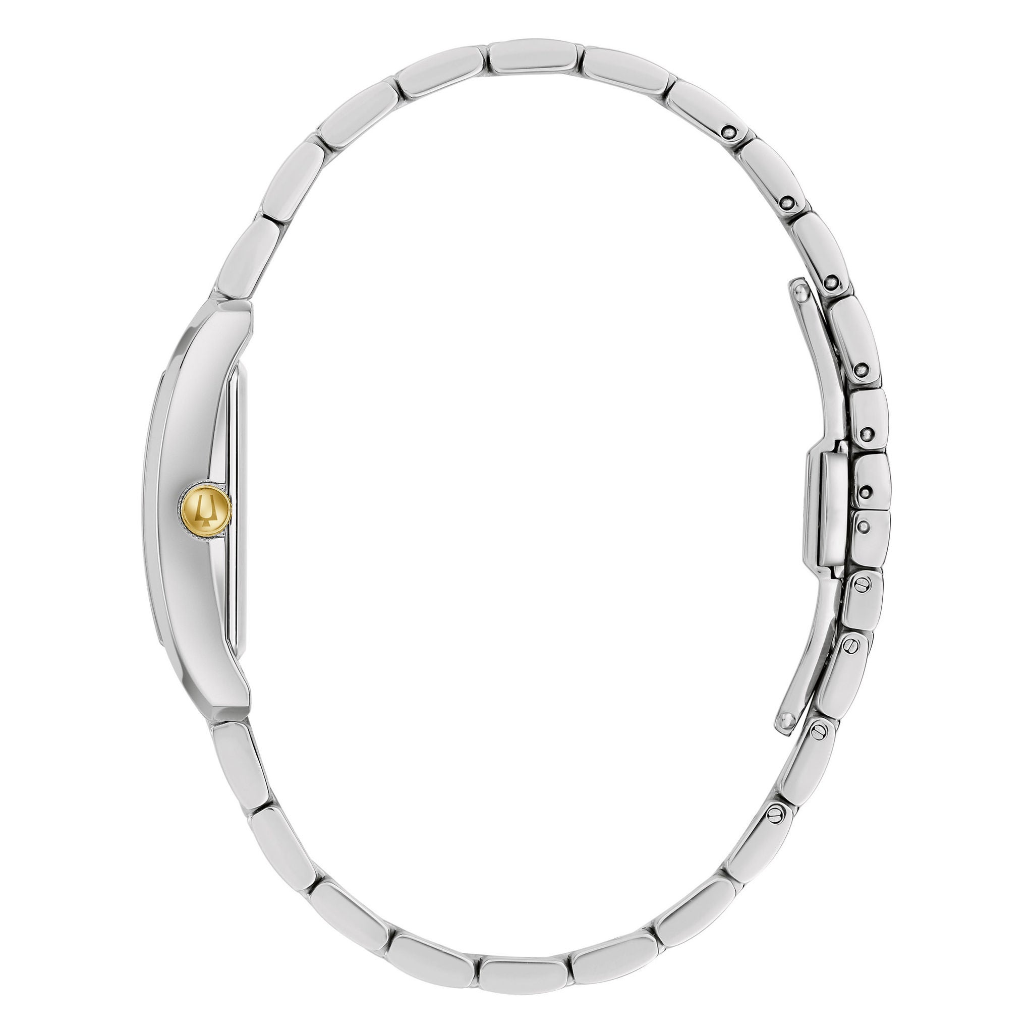 Bulova Classic Two Tone Stainless Steel Diamond Rectangle Women's Quartz Watch, 21mm