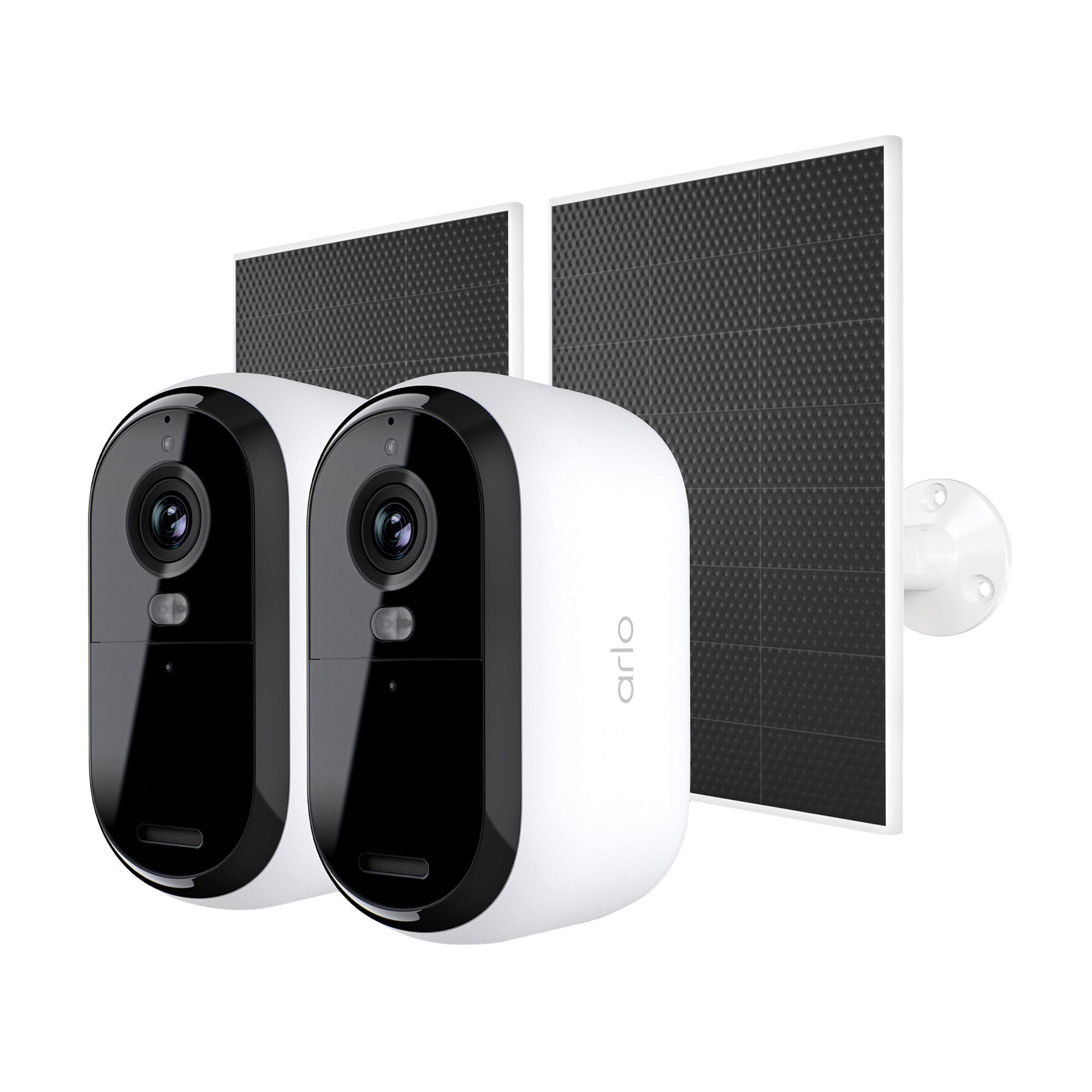 Arlo Essential Camera 2K (3rd Gen), 2-pack plus 2 Solar Panel chargers