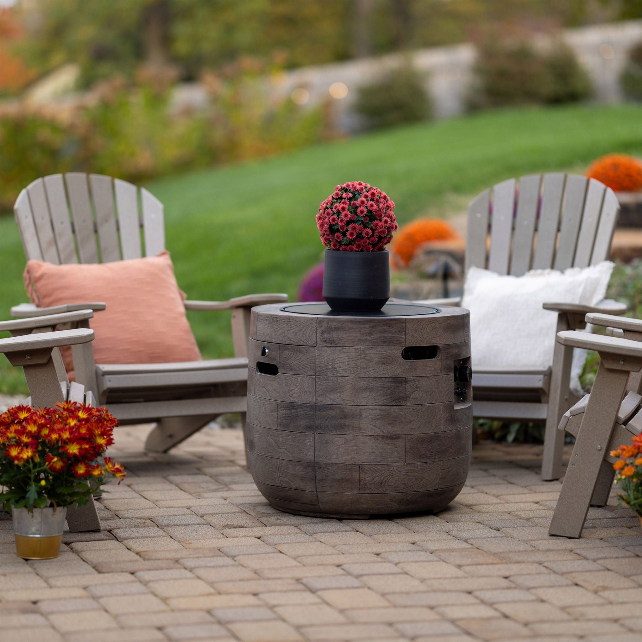 Sunbeam Oak Barrel Resin Fire Pit
