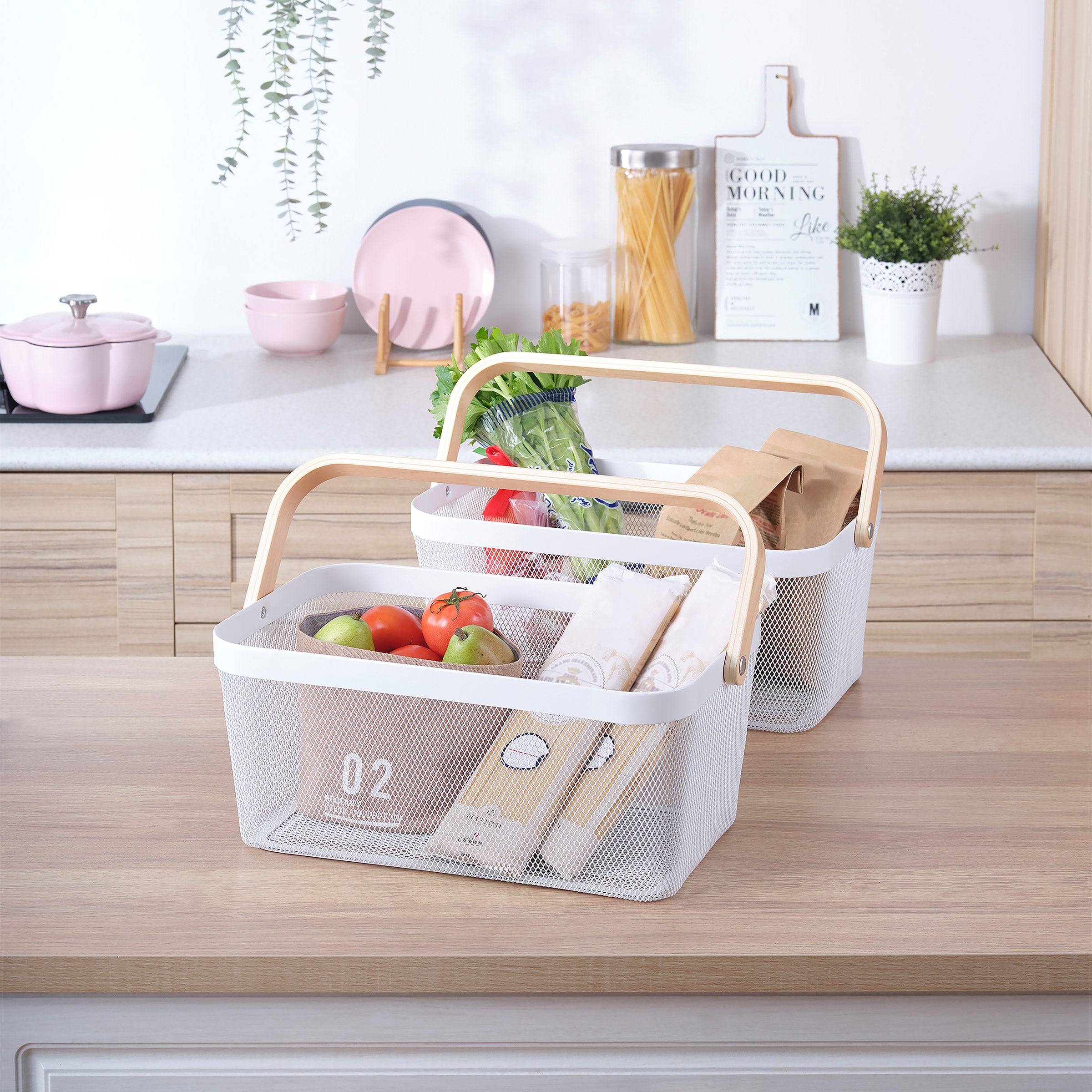 Edifice Mesh Basket with Handle, 2-pack