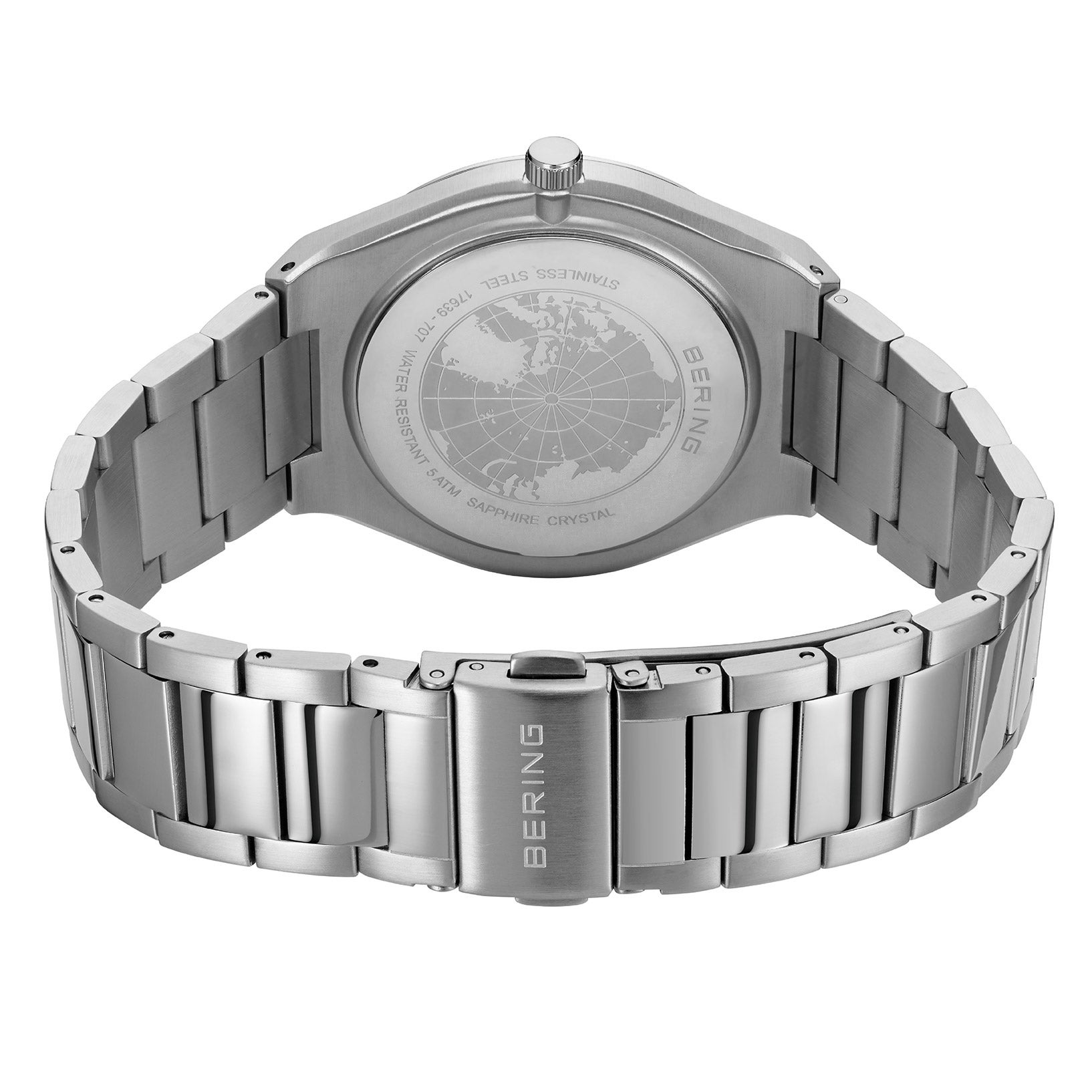 Bering Classic Blue Sunray Dial Quartz Men's Watch, 39mm