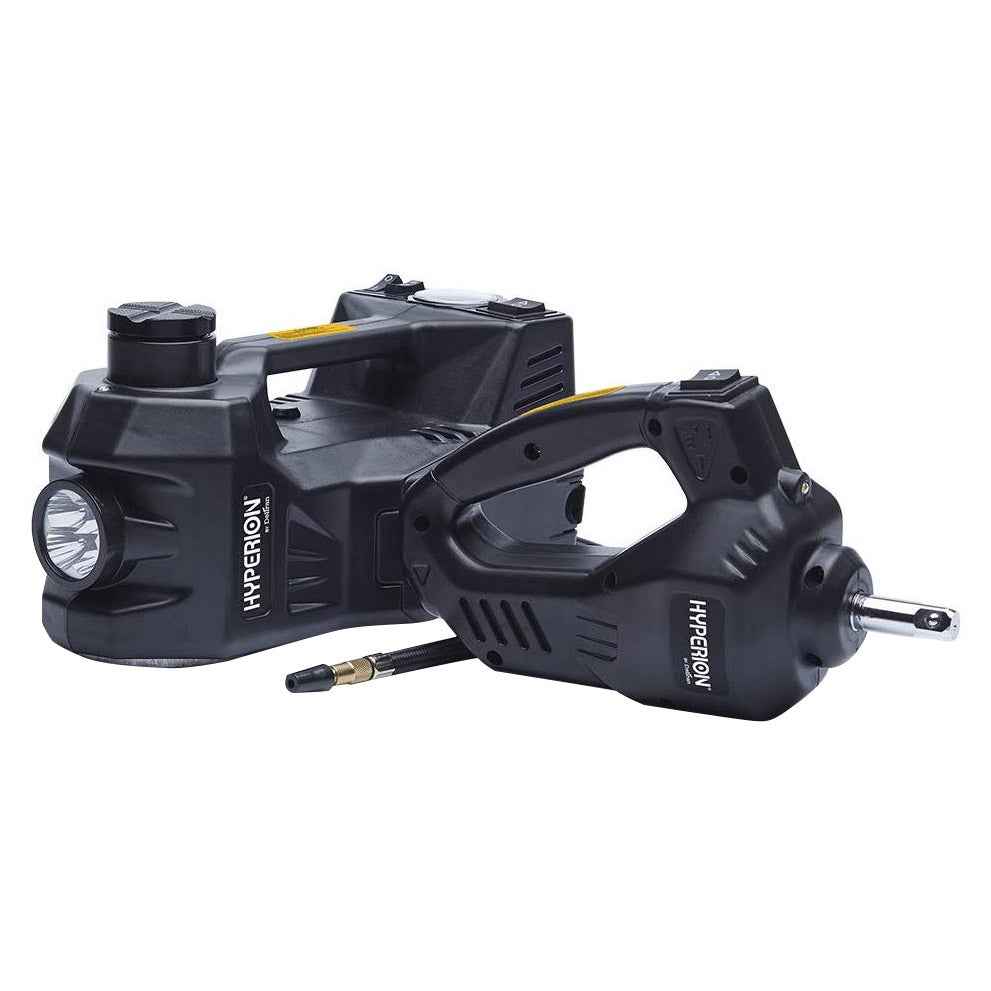 Hyperion® 12V Portable Hydraulic Floor Jack, Inflator, Wrench Kit