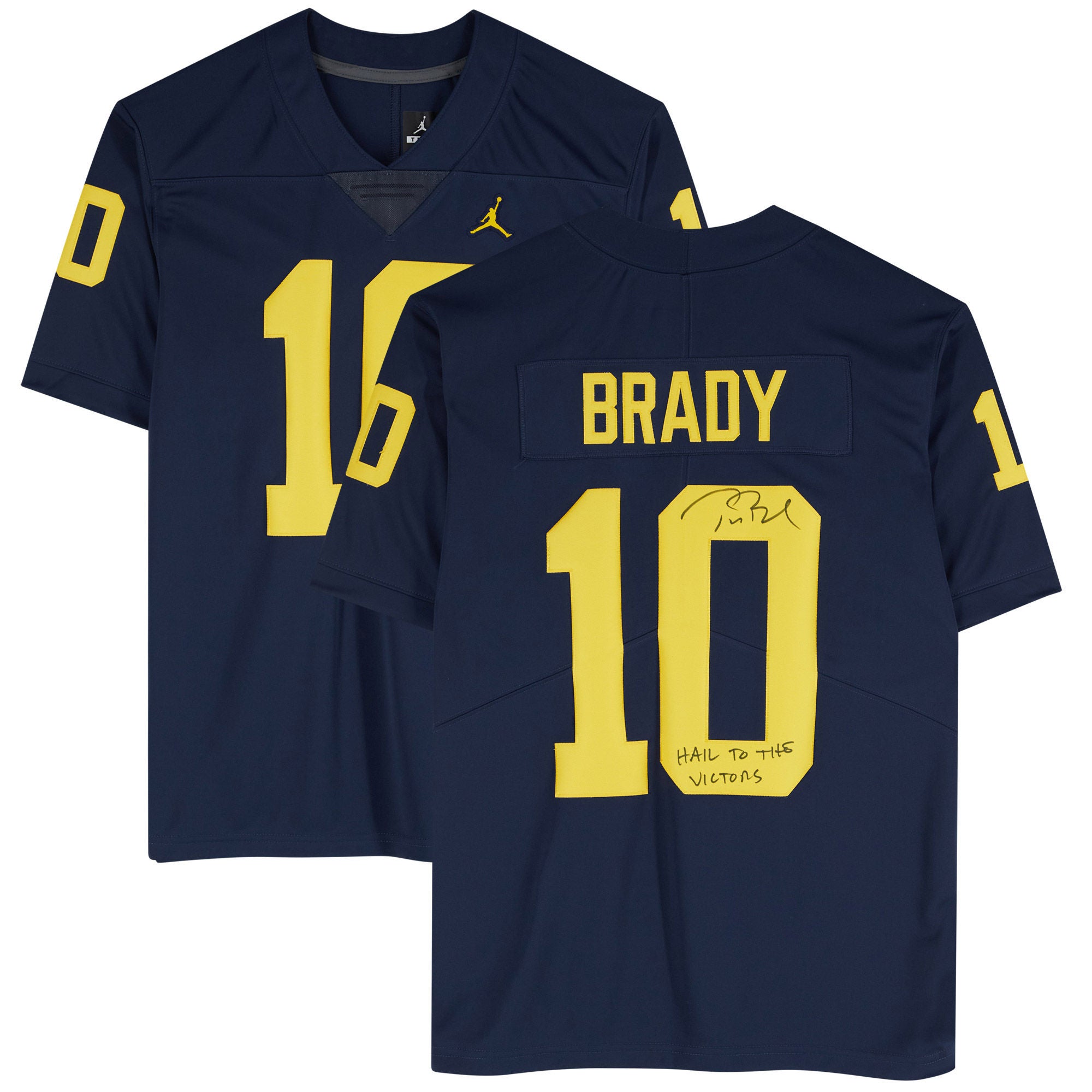 Tom Brady Michigan Wolverines Autographed Navy Jordan Brand Limited Jersey with "Hail to the Victors" Inscription - Fanatics Authenticated