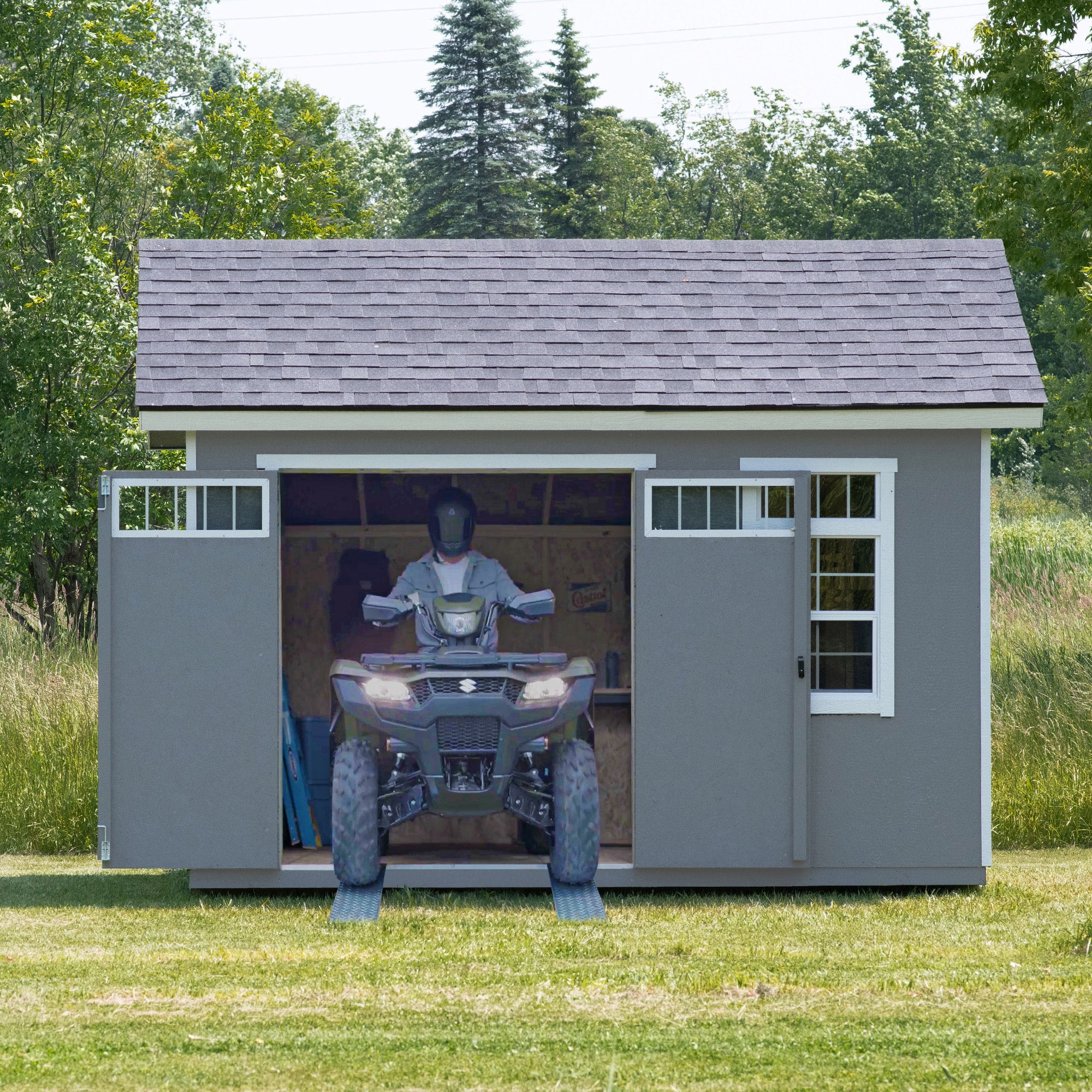 Yardline Easemont 10' x 12' Wood Shed with Quick Access Storage - Do It Yourself Assembly