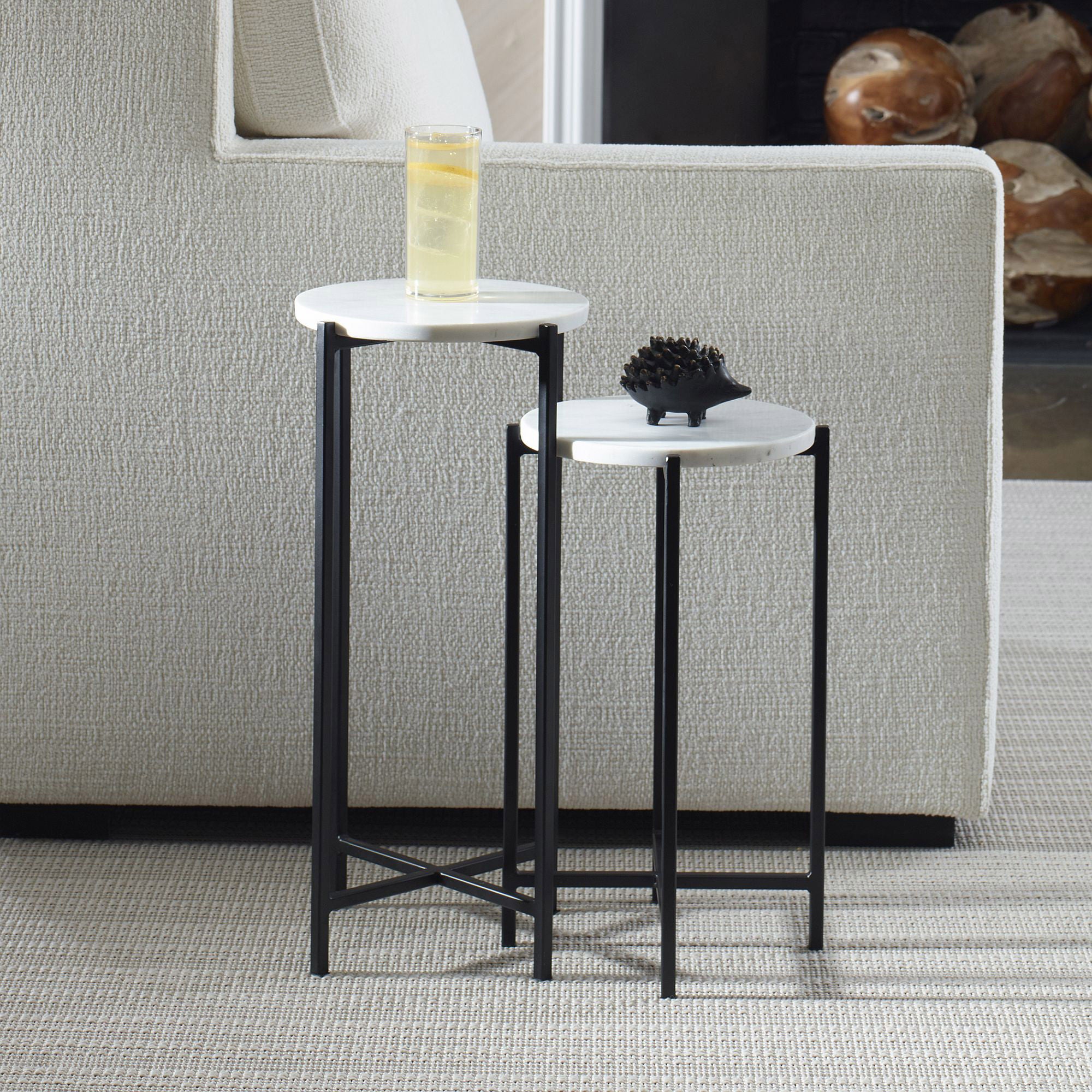 Concord 2-piece Marble Nesting Side Tables