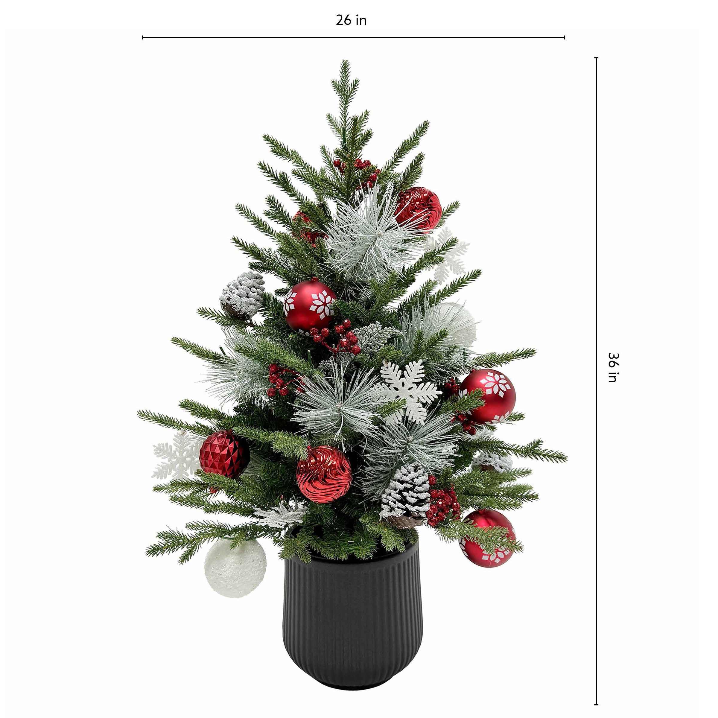 36" Pre-Lit LED with Twinkle Mixed Pine Decorated Artificial Tree