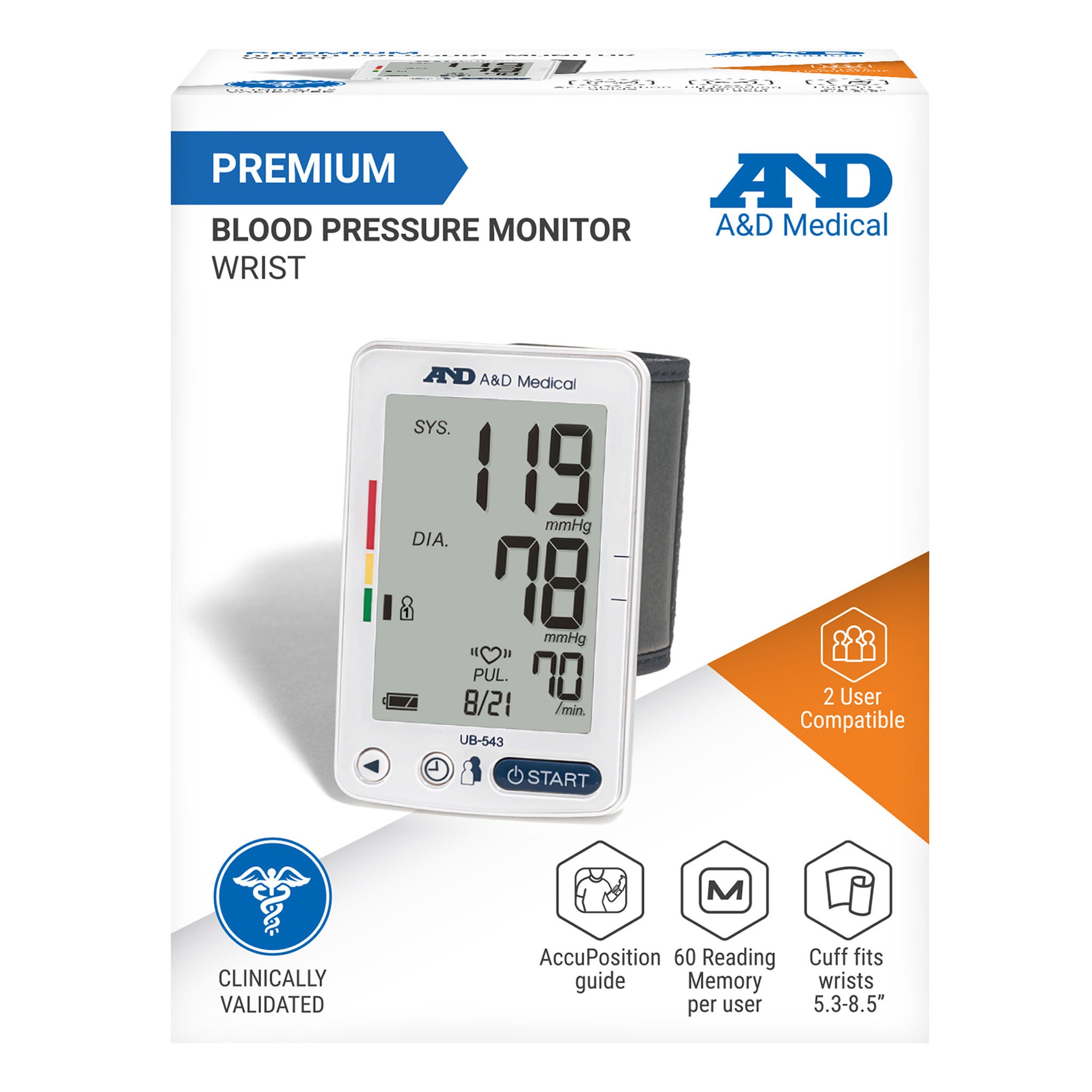 A&D Medical Premium Digital Wrist Blood Pressure Monitor