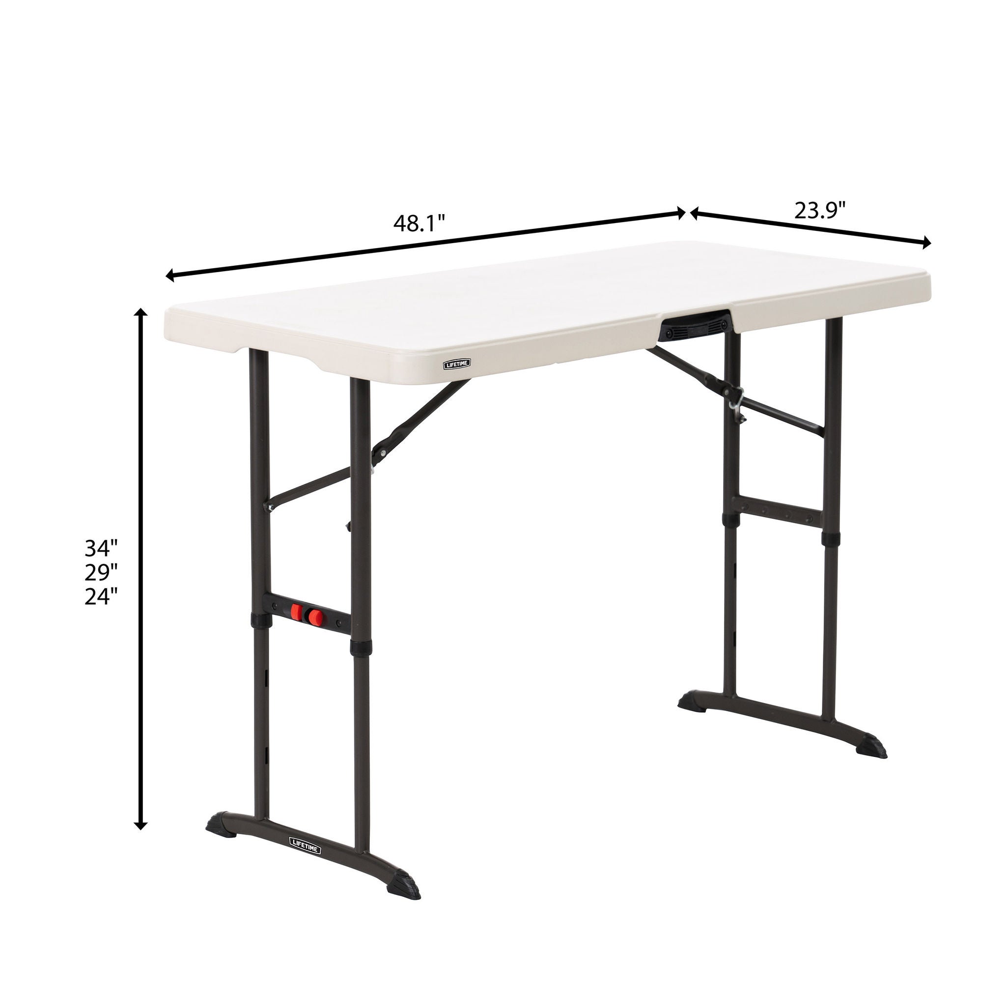 Lifetime 4-Foot Commercial Adjustable Height Folding Table (2-pack)